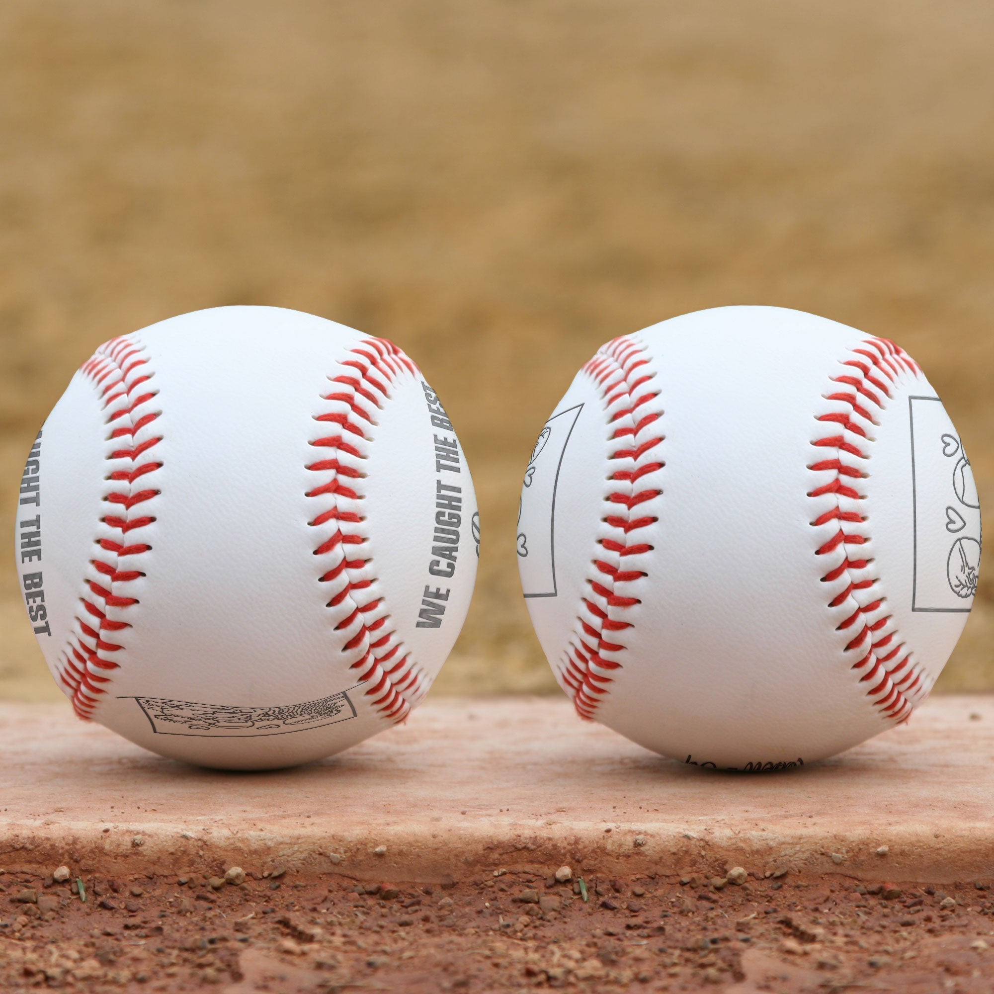 We Caught The Best Daddy - Personalized Photo Engraved Baseball