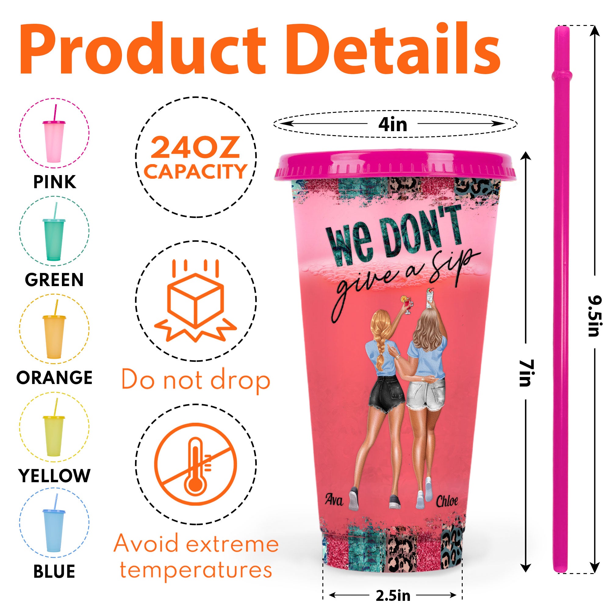 We Don't Give A Sip - Personalized Color Changing Cup