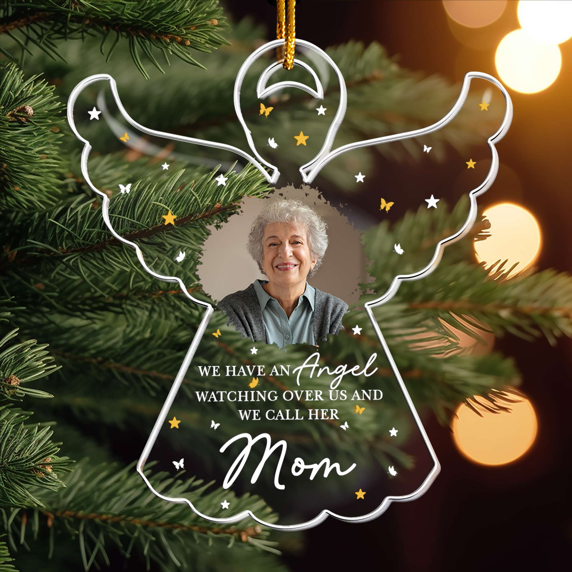 We Have An Angel Watching Over Us - Personalized Acrylic Photo Ornament