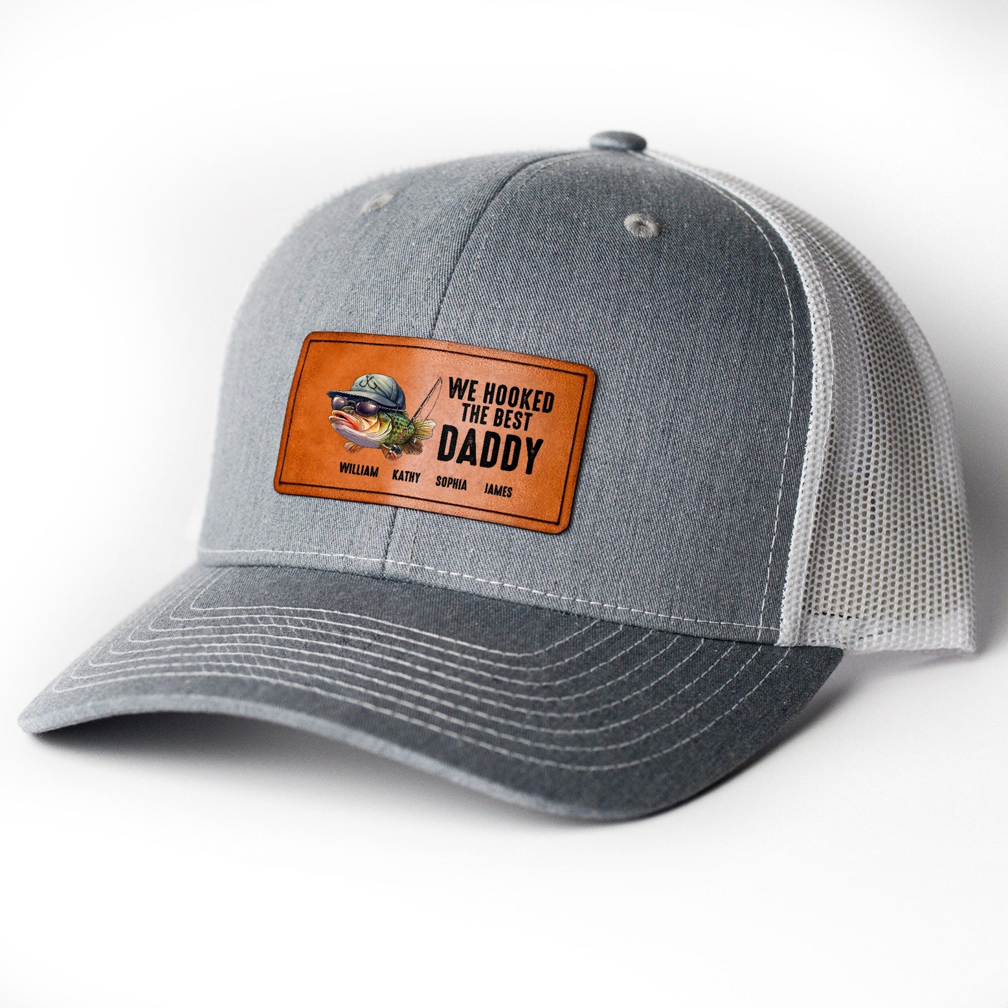 We Hooked The Best Dad, Grandpa, Papa - Personalized Leather Patch Hat