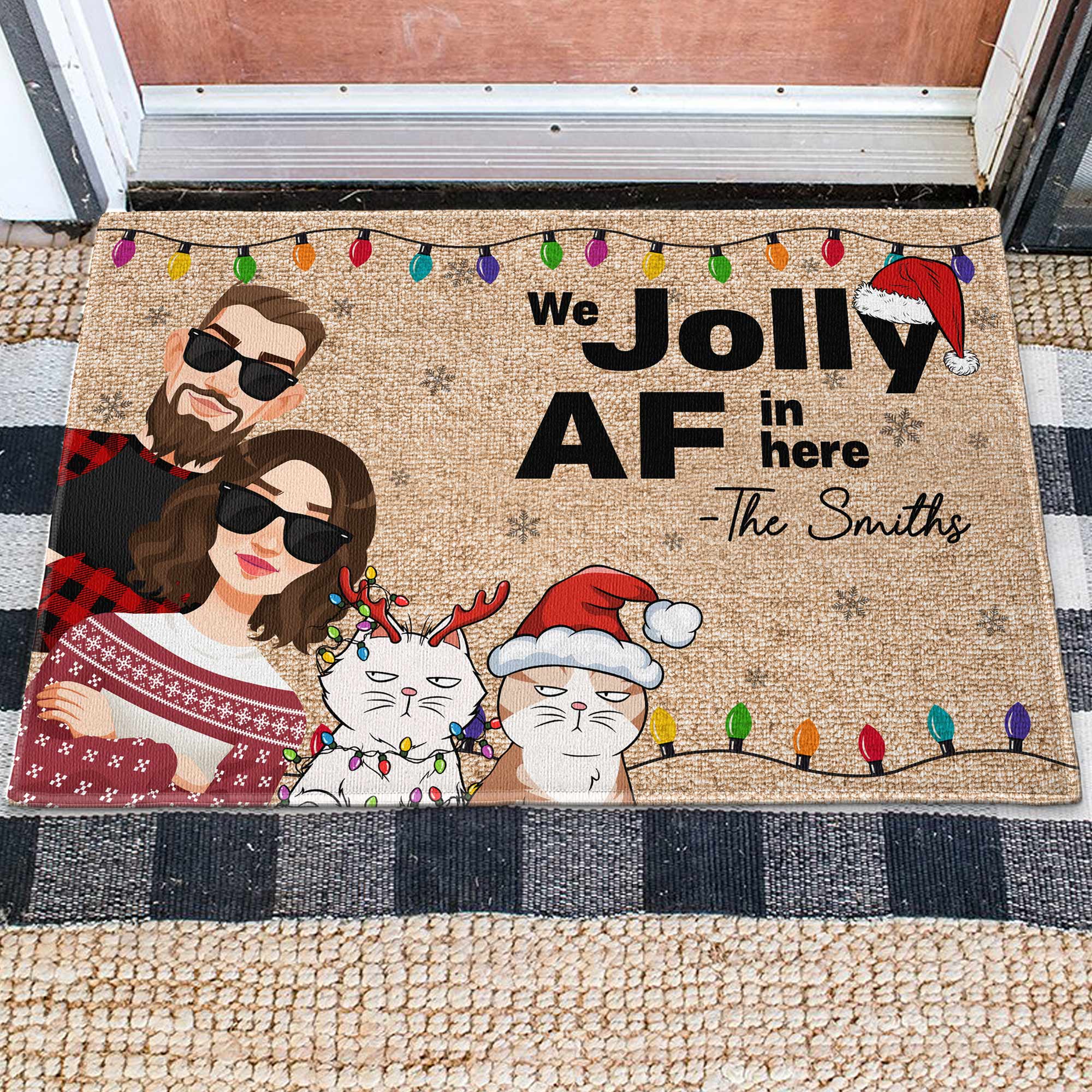 We Jolly Af In Here - Personalized Doormat