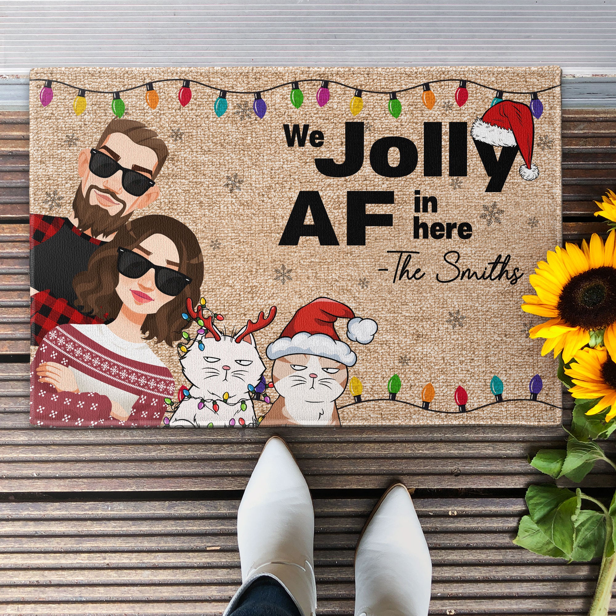 We Jolly Af In Here - Personalized Doormat