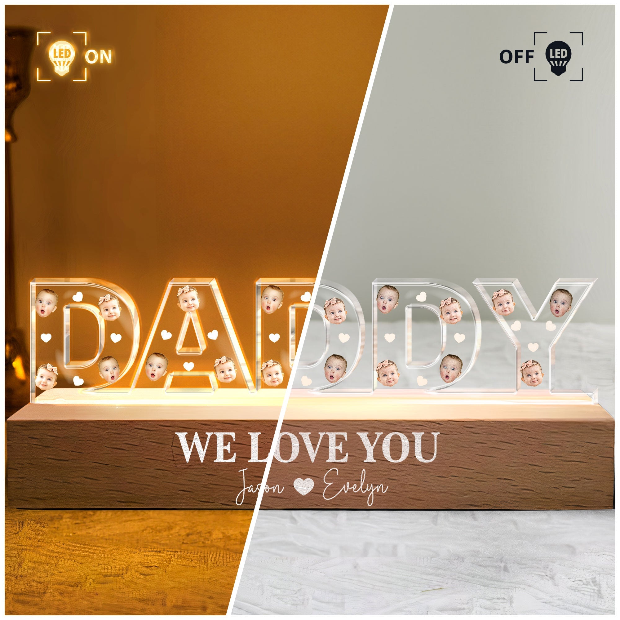 We Love You Daddy - Personalized LED Night Light