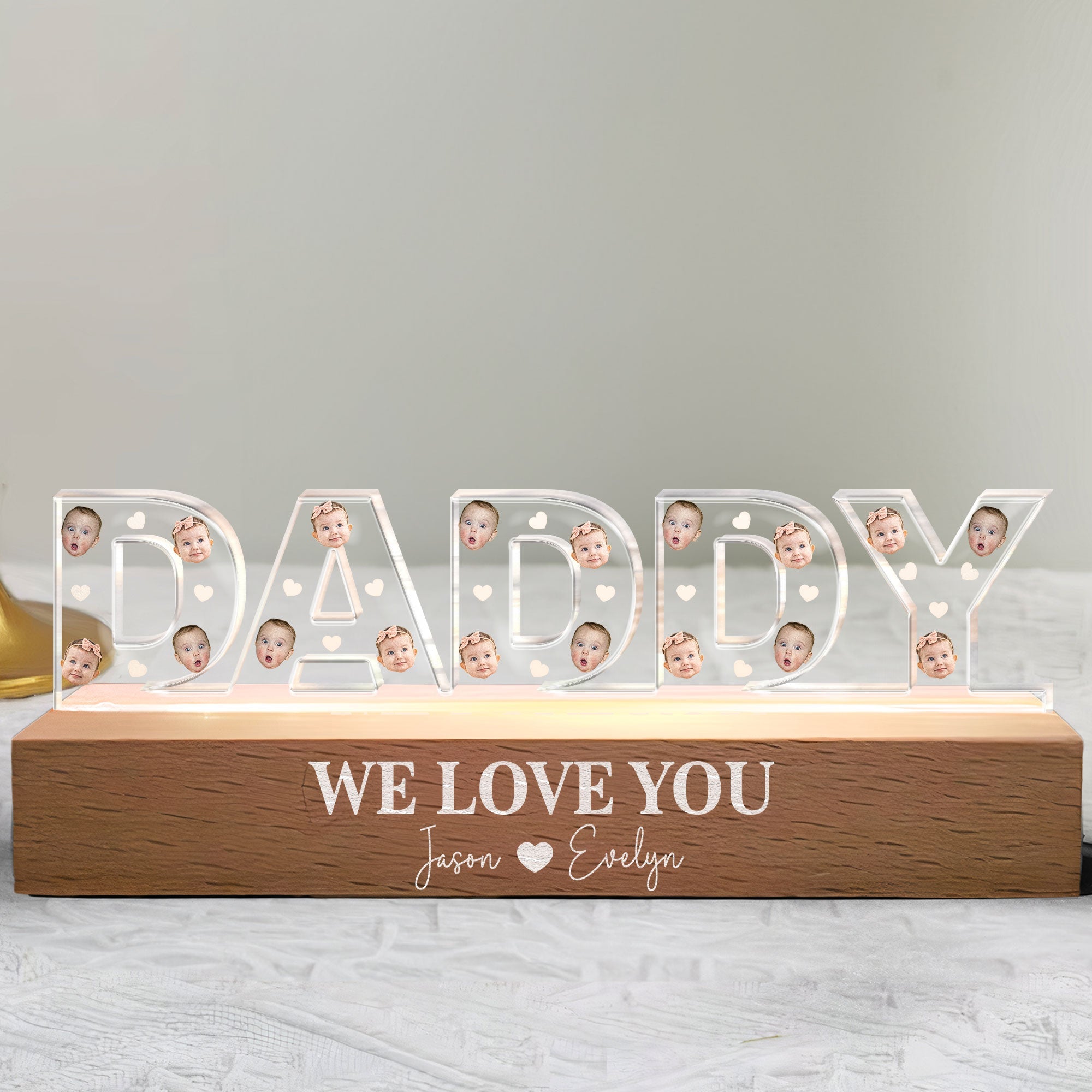 We Love You Daddy - Personalized LED Night Light