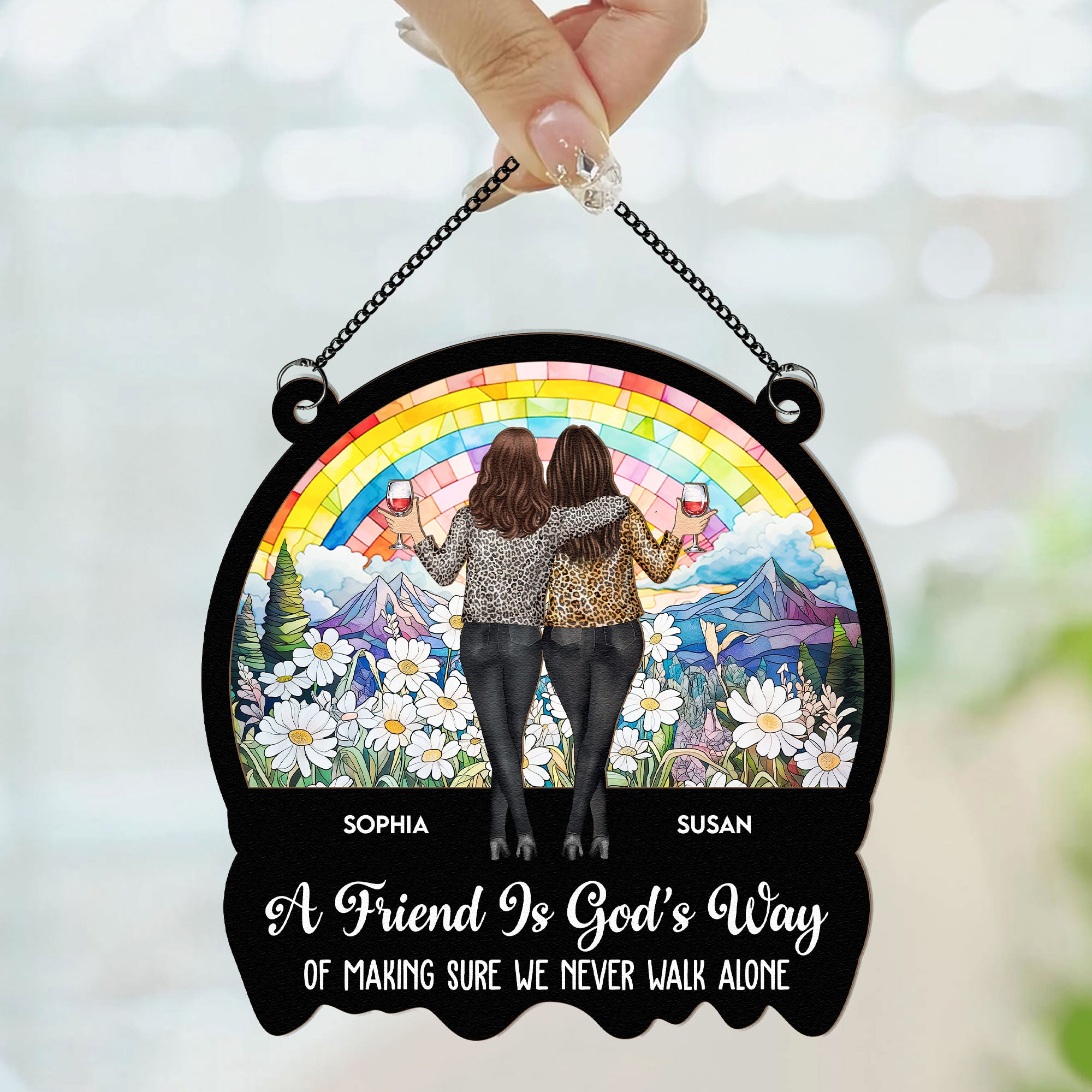 We Never Walk Alone - Personalized Window Hanging Suncatcher Ornament