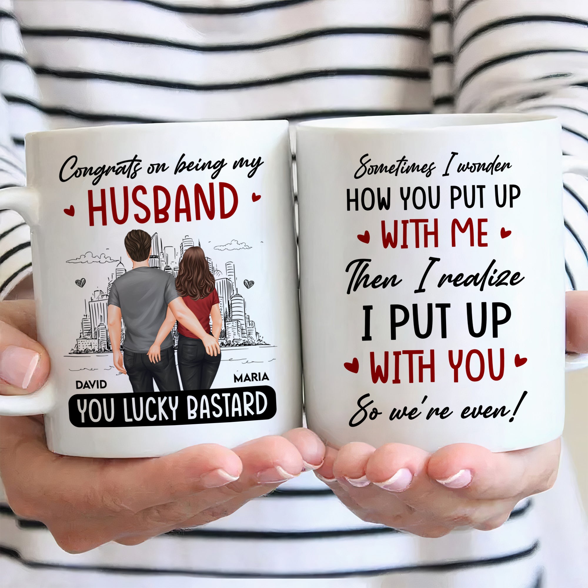 We Put Up With Each Other - Personalized Mug