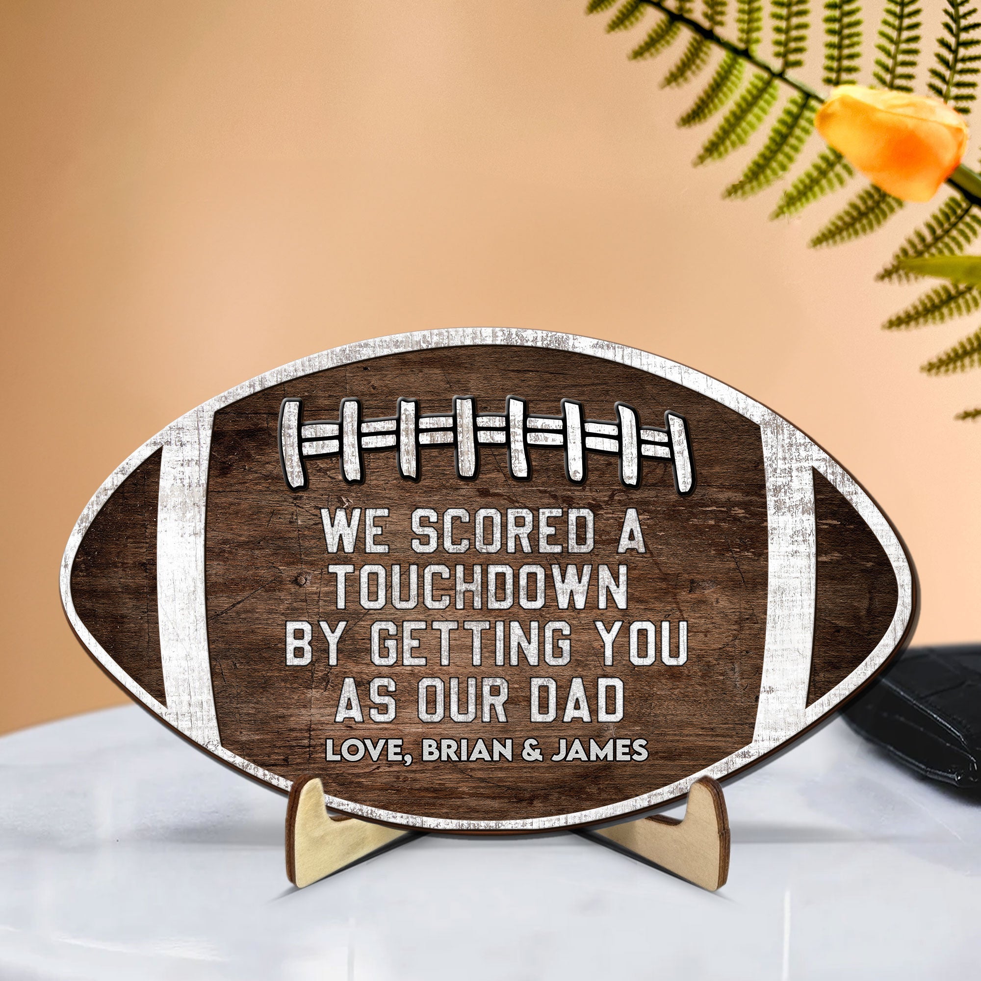 We Scored A Touchdown - Personalized Wooden Plaque