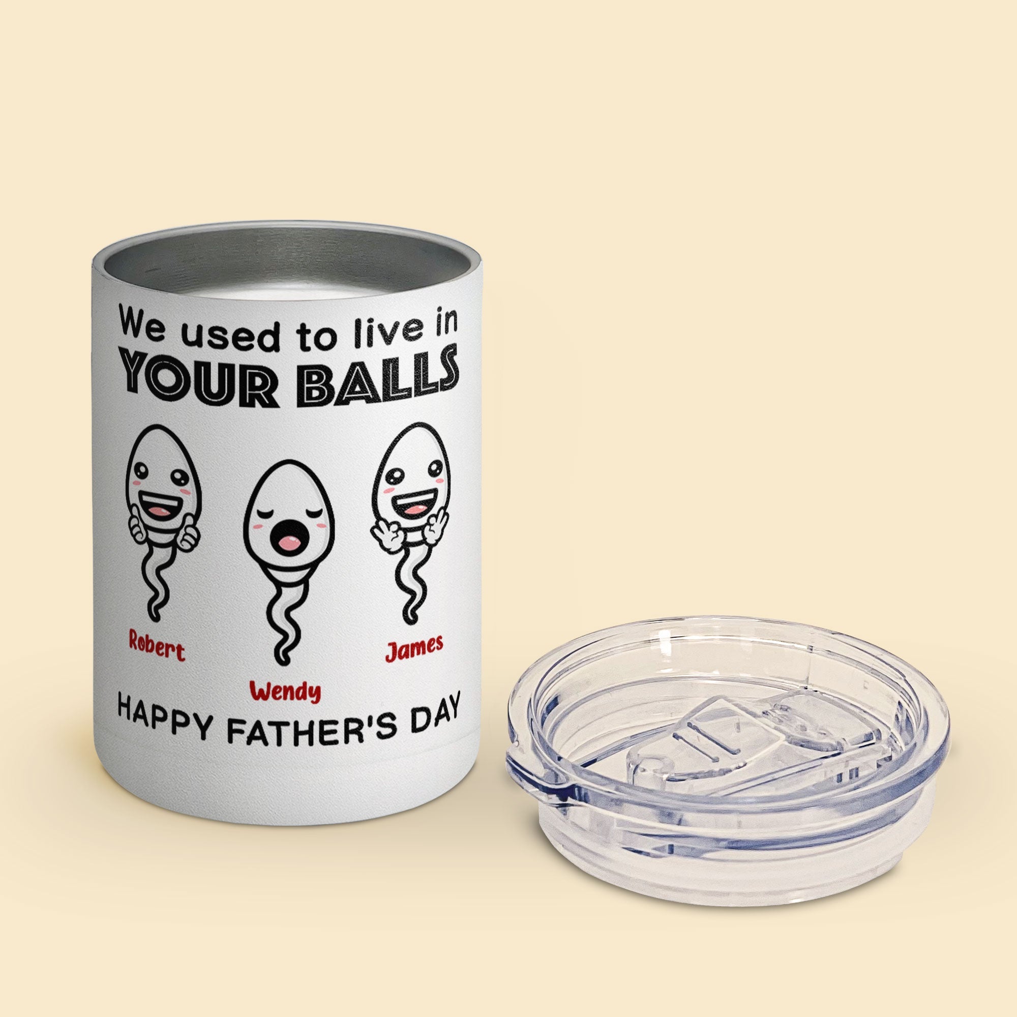 We Used To Live In Your Balls Papa - Personalized 10oz Lowball Tumbler