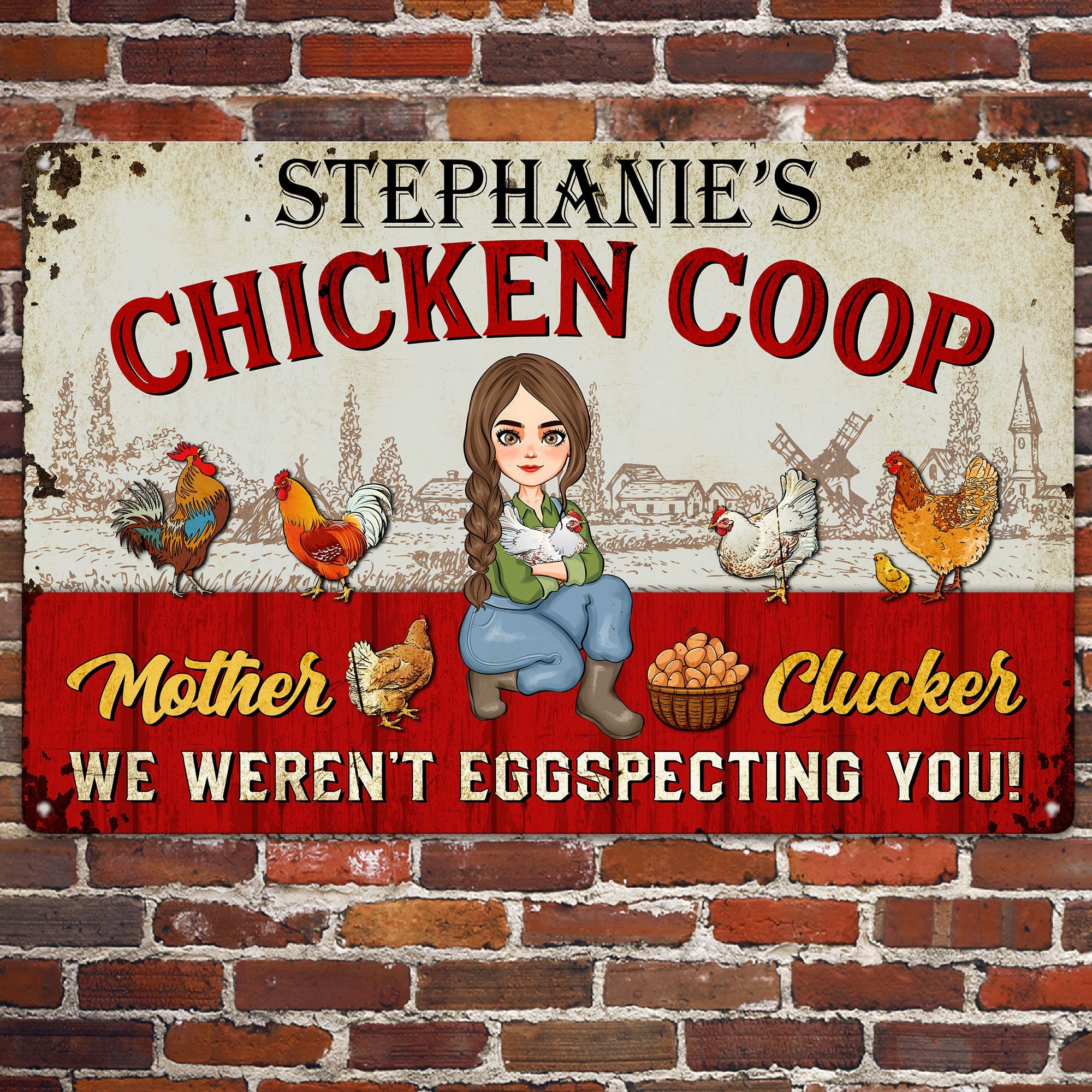 We Weren't Eggspecting You! - Personalized Metal Sign