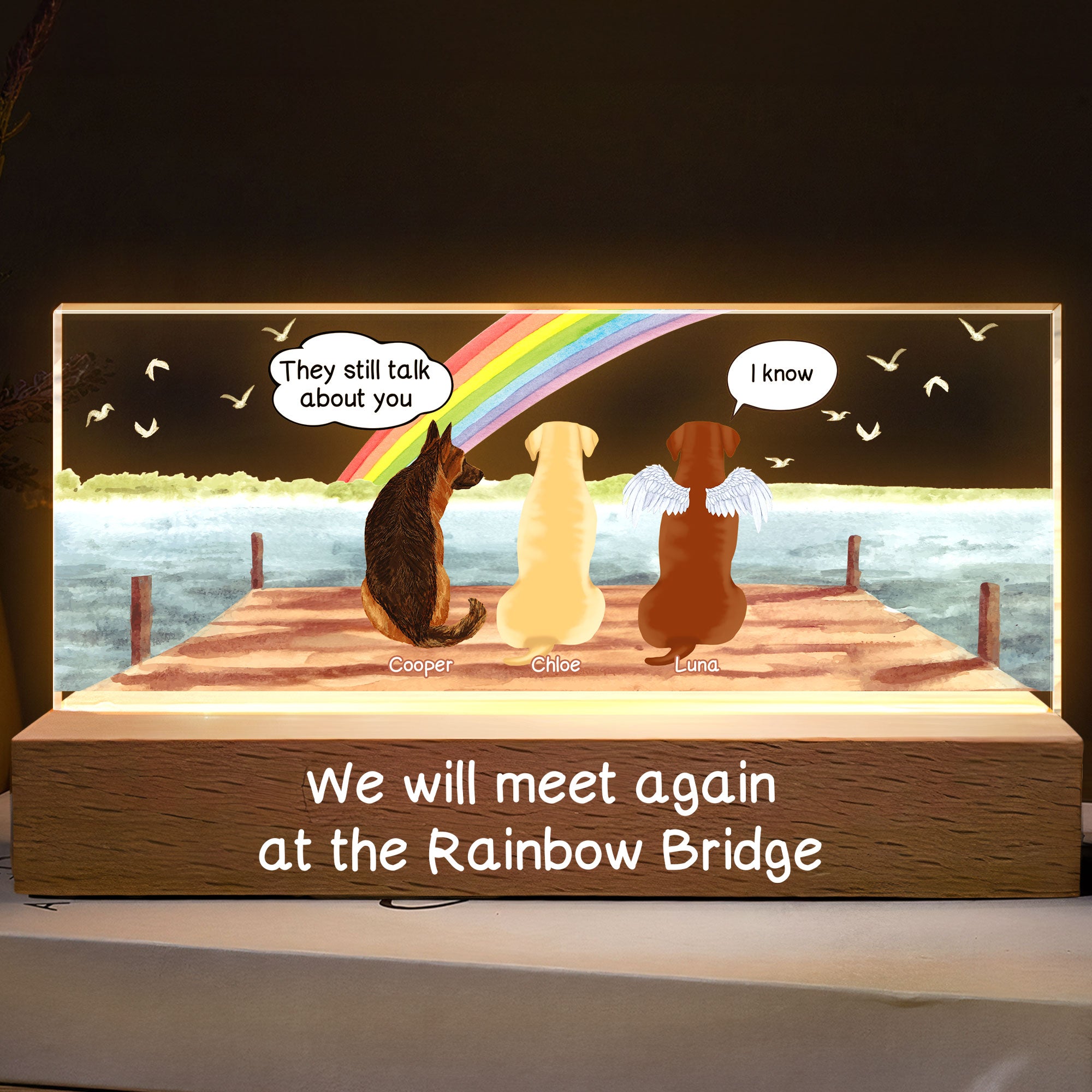 We Will Meet Again At The Rainbow Bridge - Personalized LED Night Light