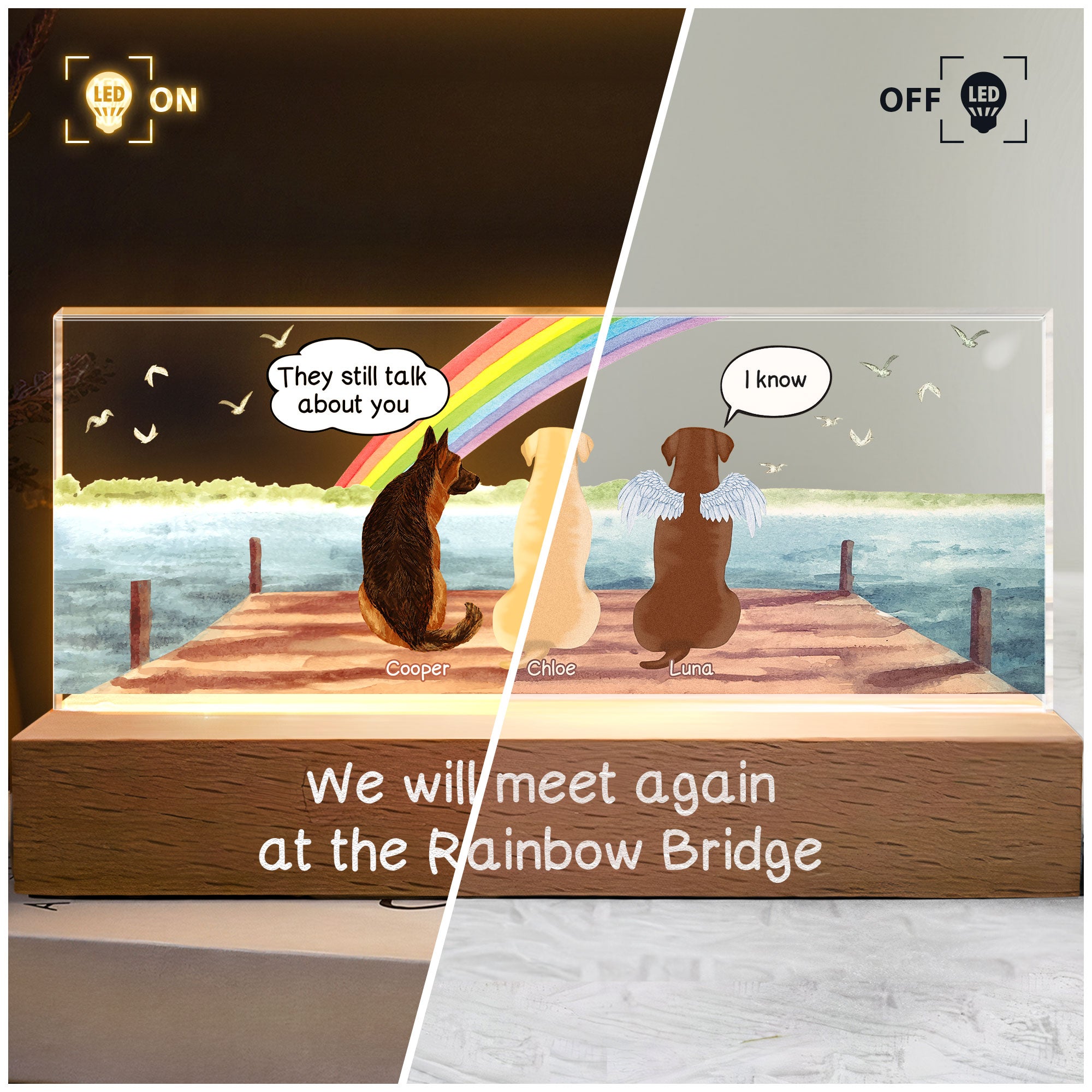 We Will Meet Again At The Rainbow Bridge - Personalized LED Night Light