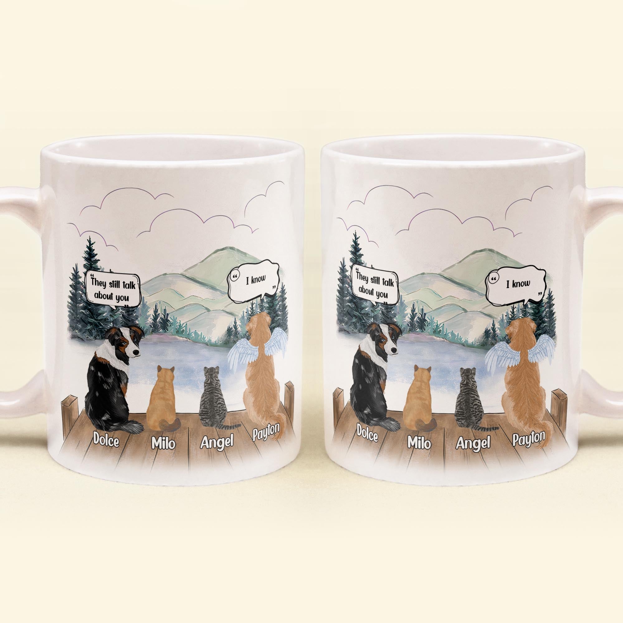 We Still Think About You - Personalized Mug - Memorial, Loving Gift For Pet Loss Owners, Pet Lovers