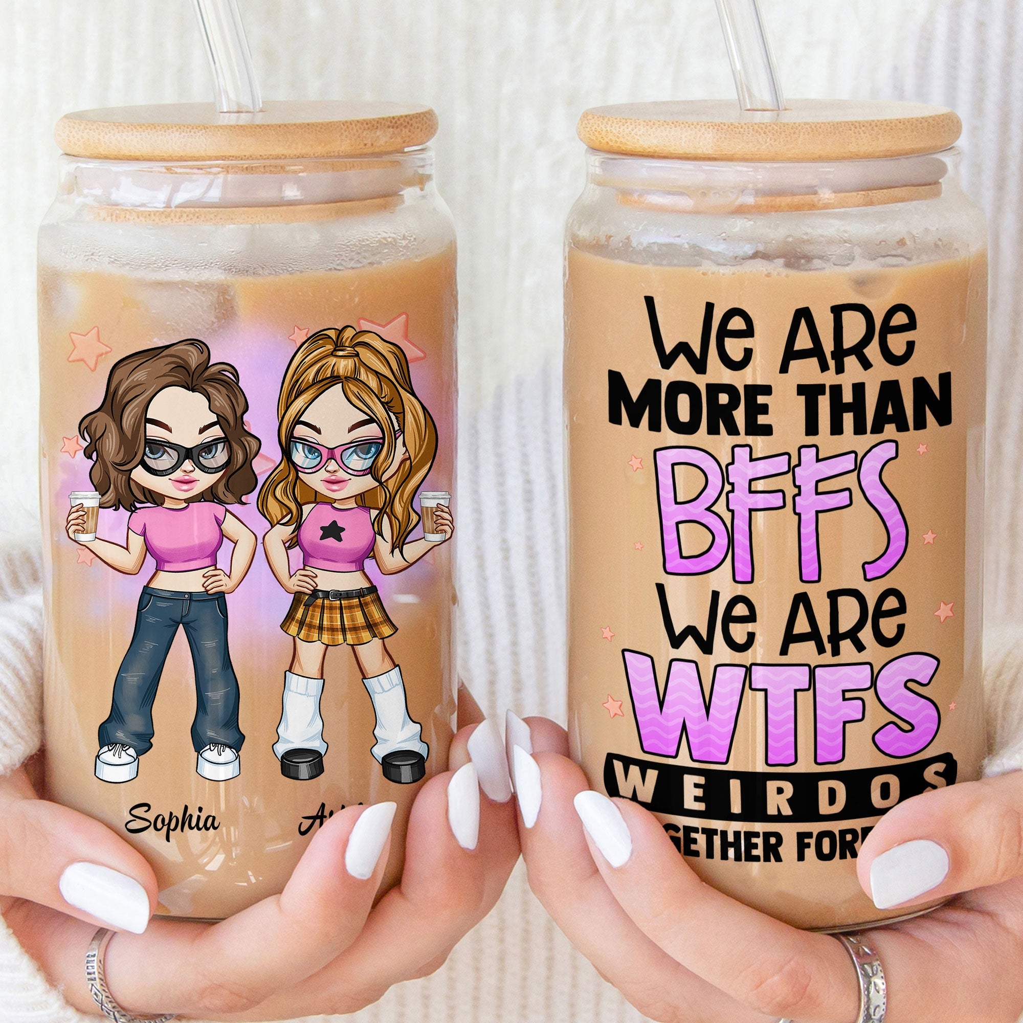 We're More Than BFFS - Personalized Clear Glass Cup