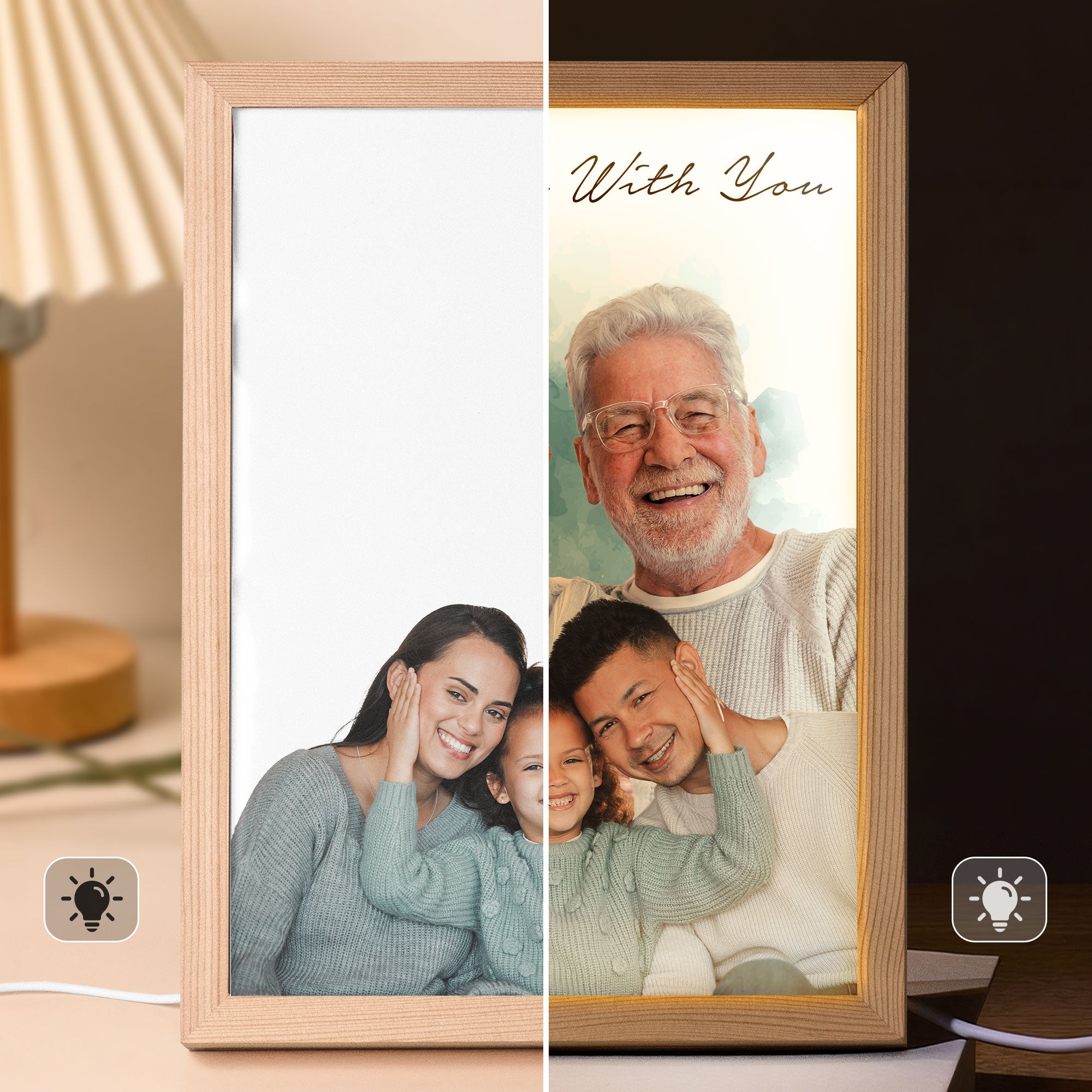 We're Always With You - Personalized Light Up Photo Frame