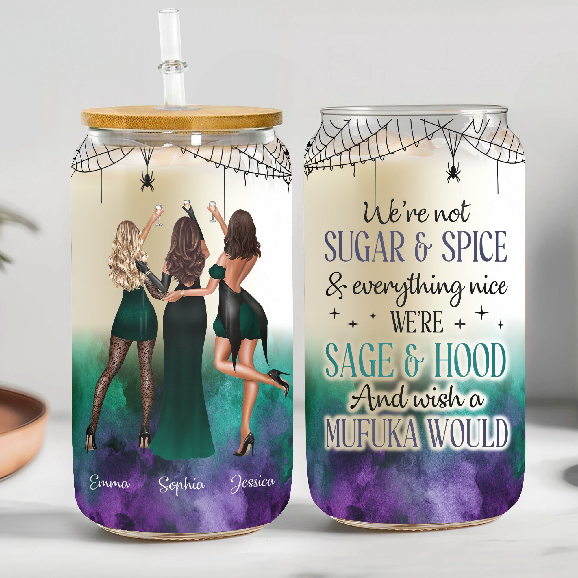 We're Not Sugar & Spice - Personalized Clear Glass Cup