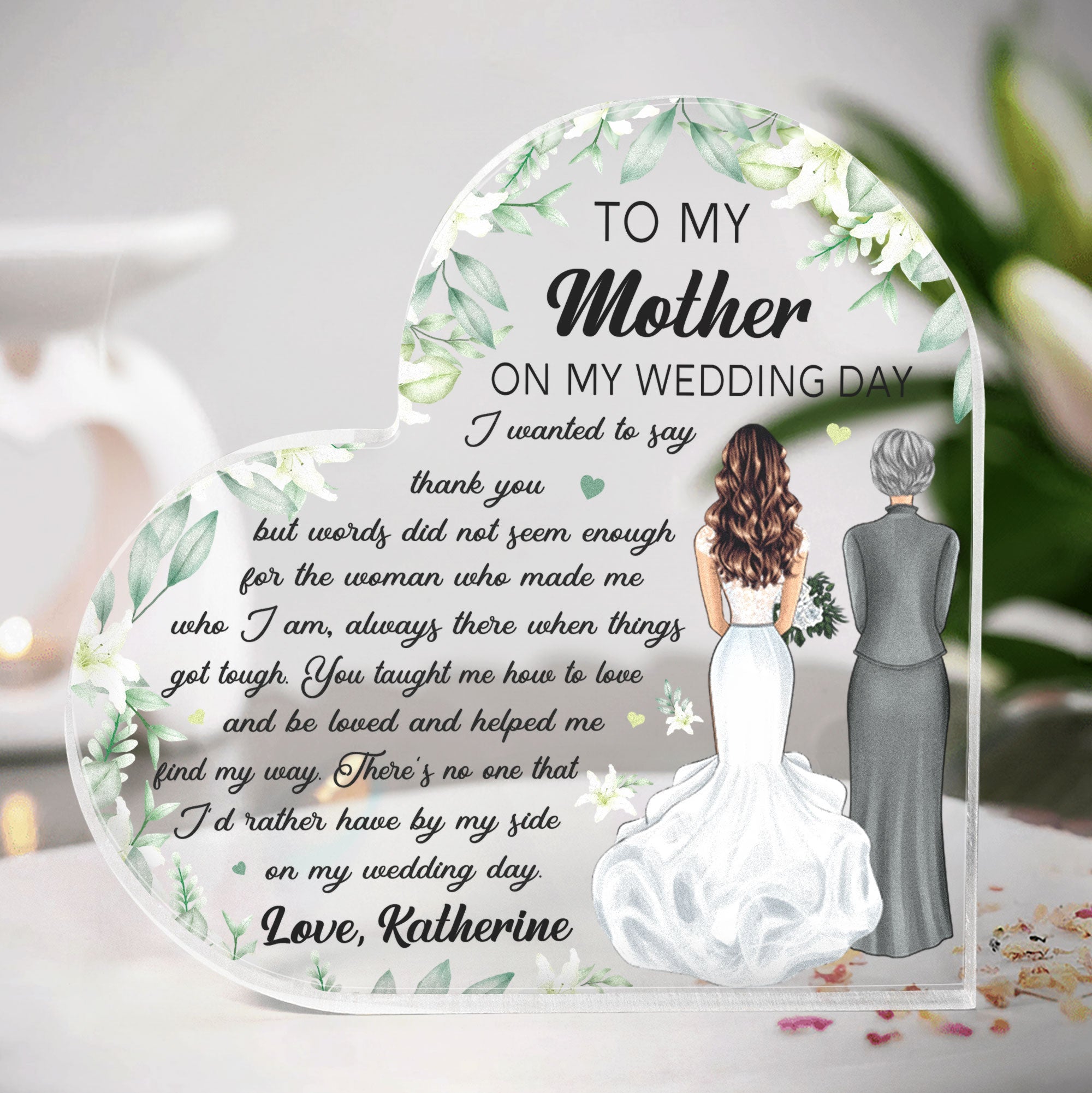 Wedding Gift For Mom I Wanted To Say Thank You - Personalized Acrylic Plaque