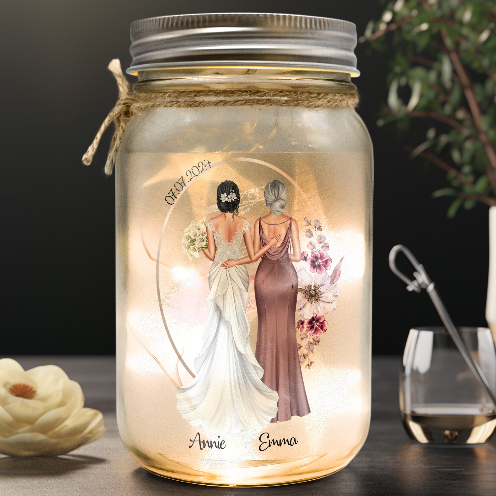 Wedding Gift Mom Thank You For Every Sacrifice - Personalized Mason Jar Light