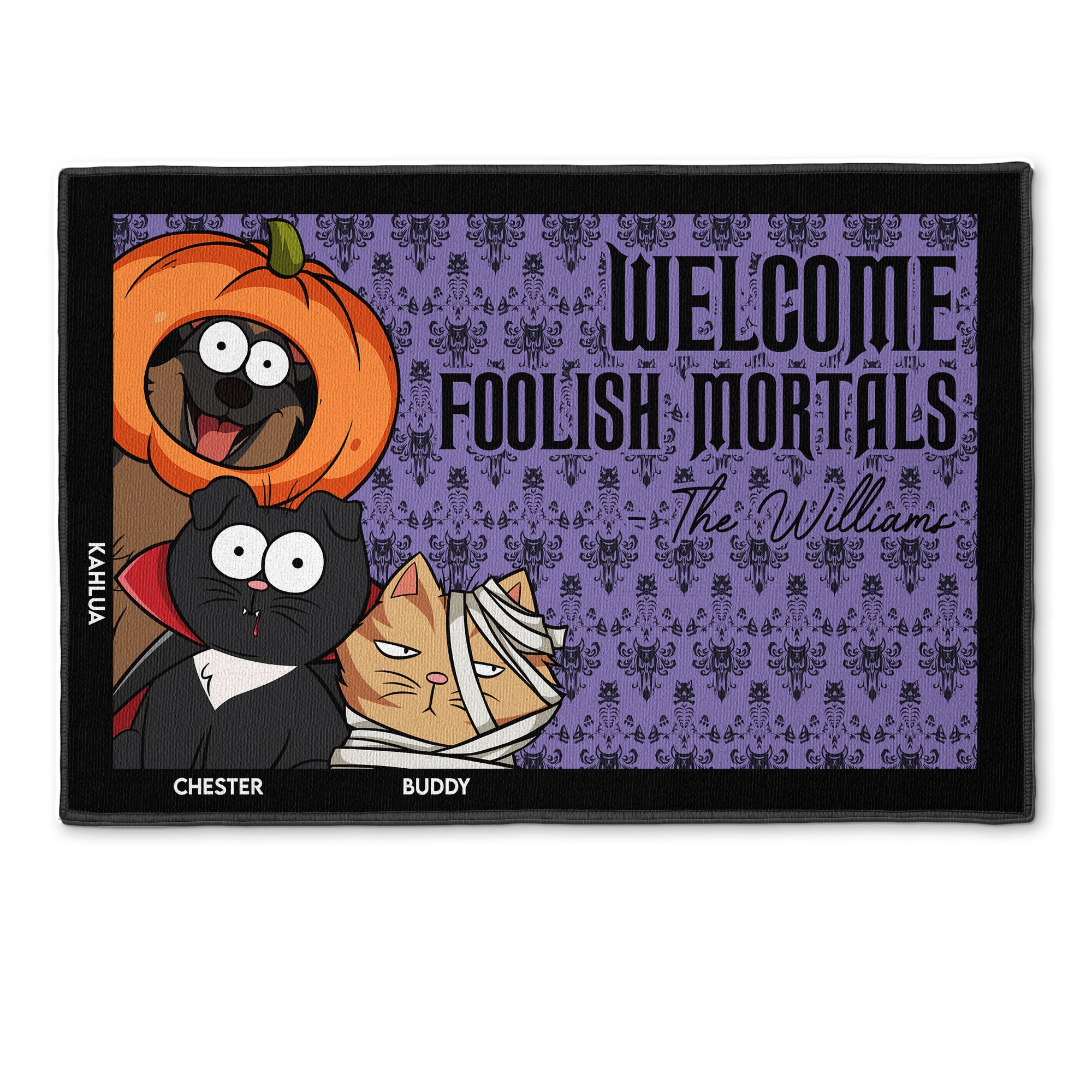 Welcome Foolish Mortals - New Version - Personalized Doormat