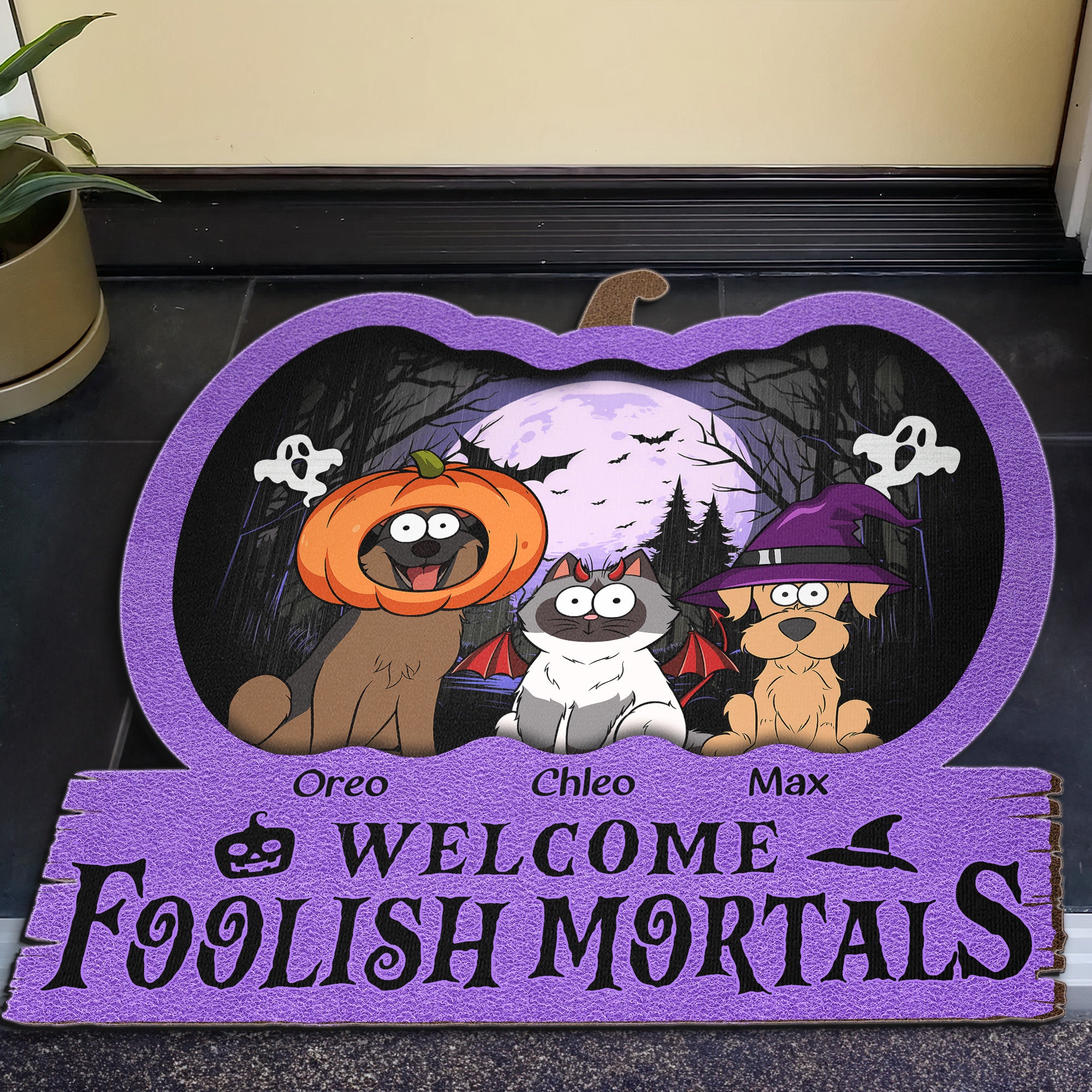 Welcome Foolish Mortals - Personalized Doormat