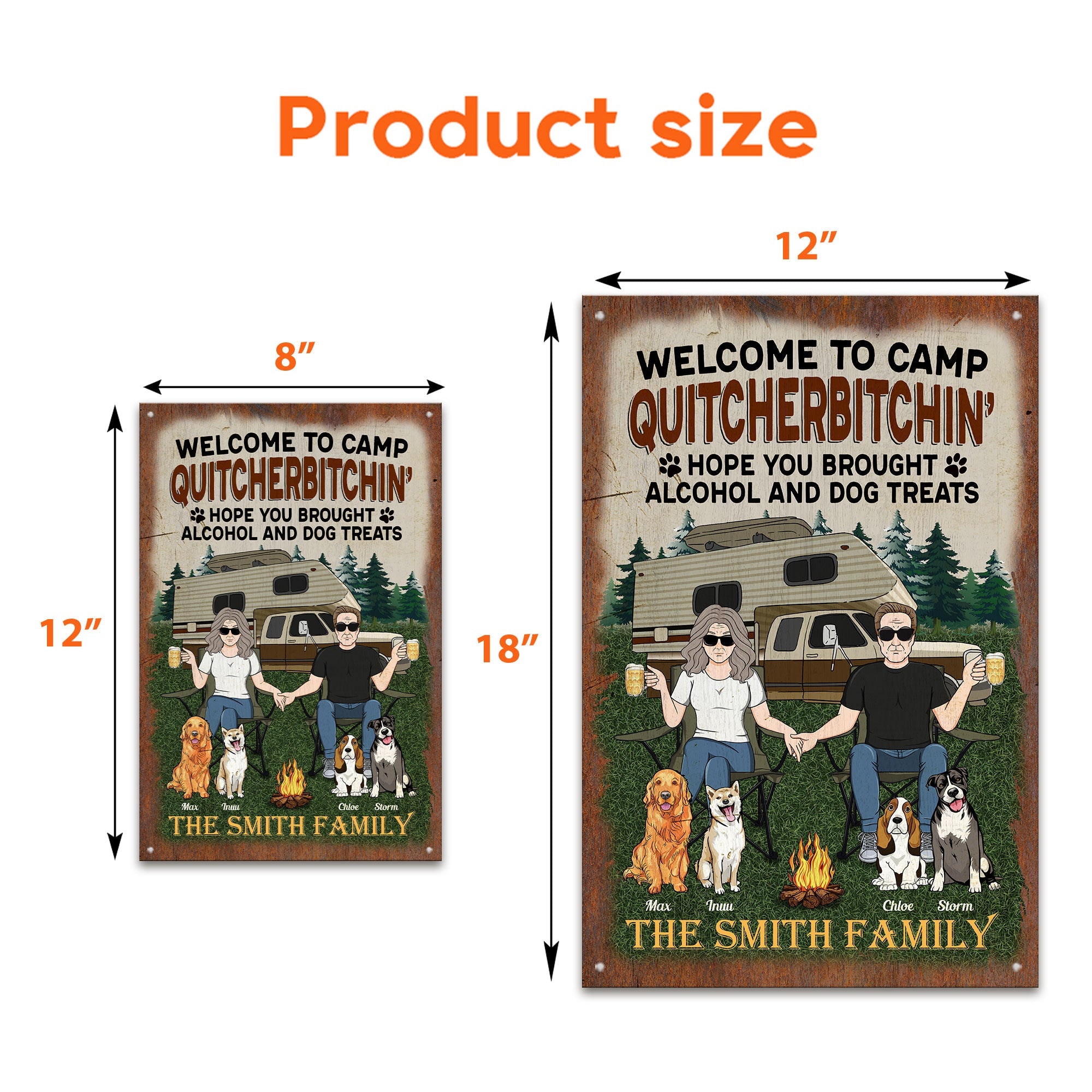 Welcome To Camp Quitcherbitchin - Personalized Metal Sign