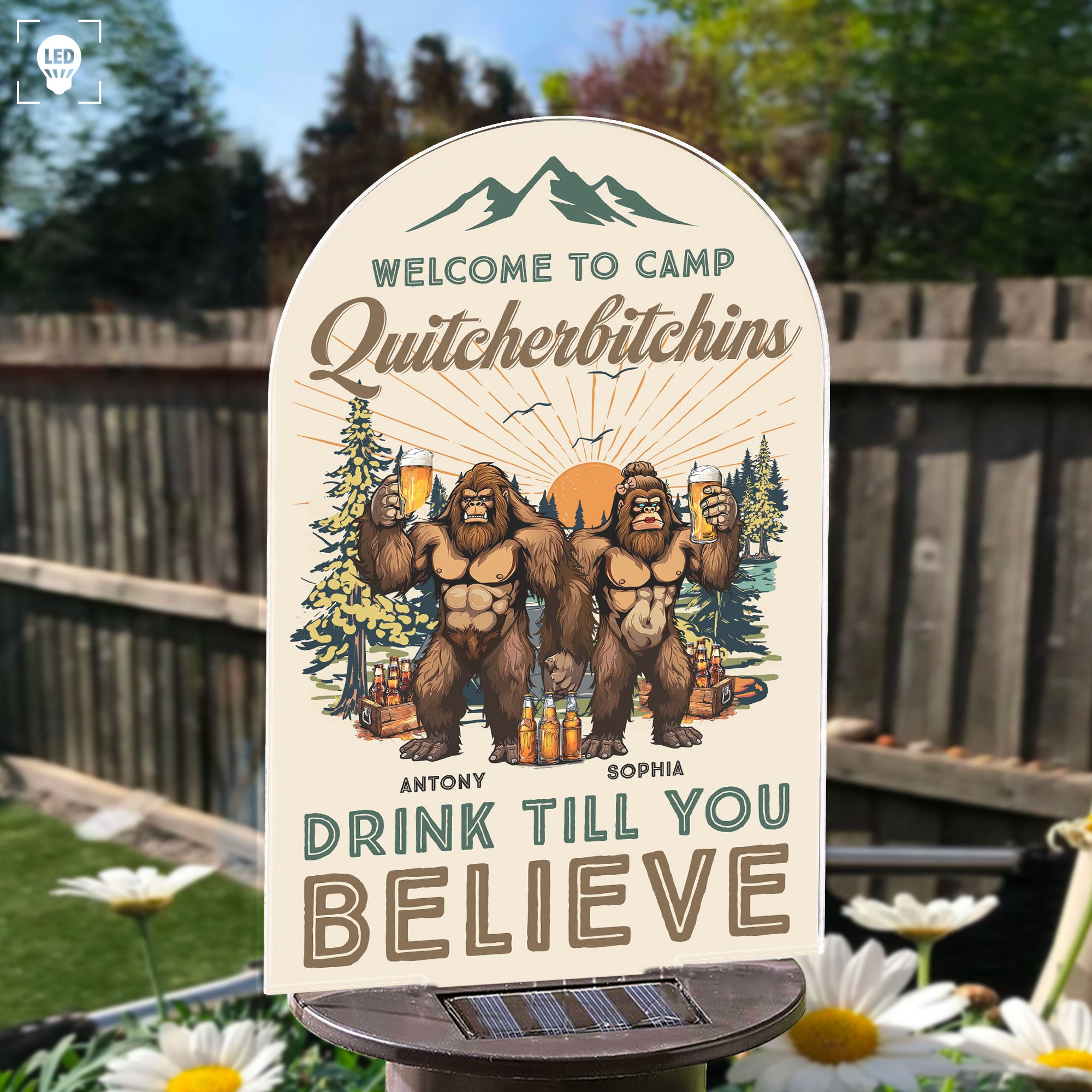 Welcome To Camp Quitcherbitchins - Personalized Solar Light