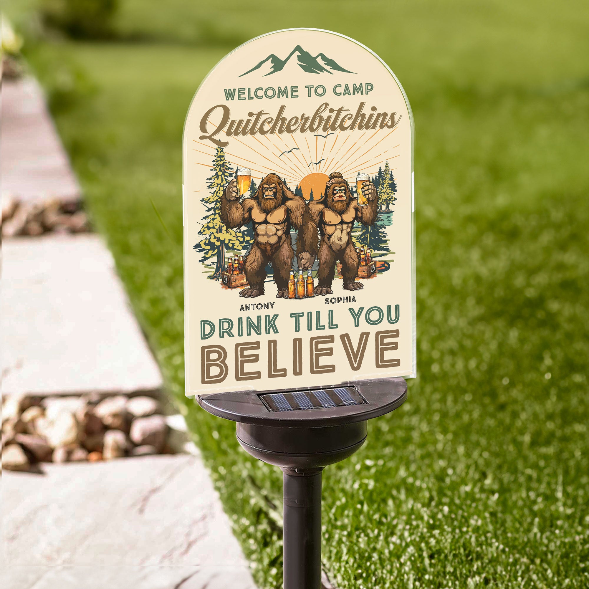 Welcome To Camp Quitcherbitchins - Personalized Solar Light