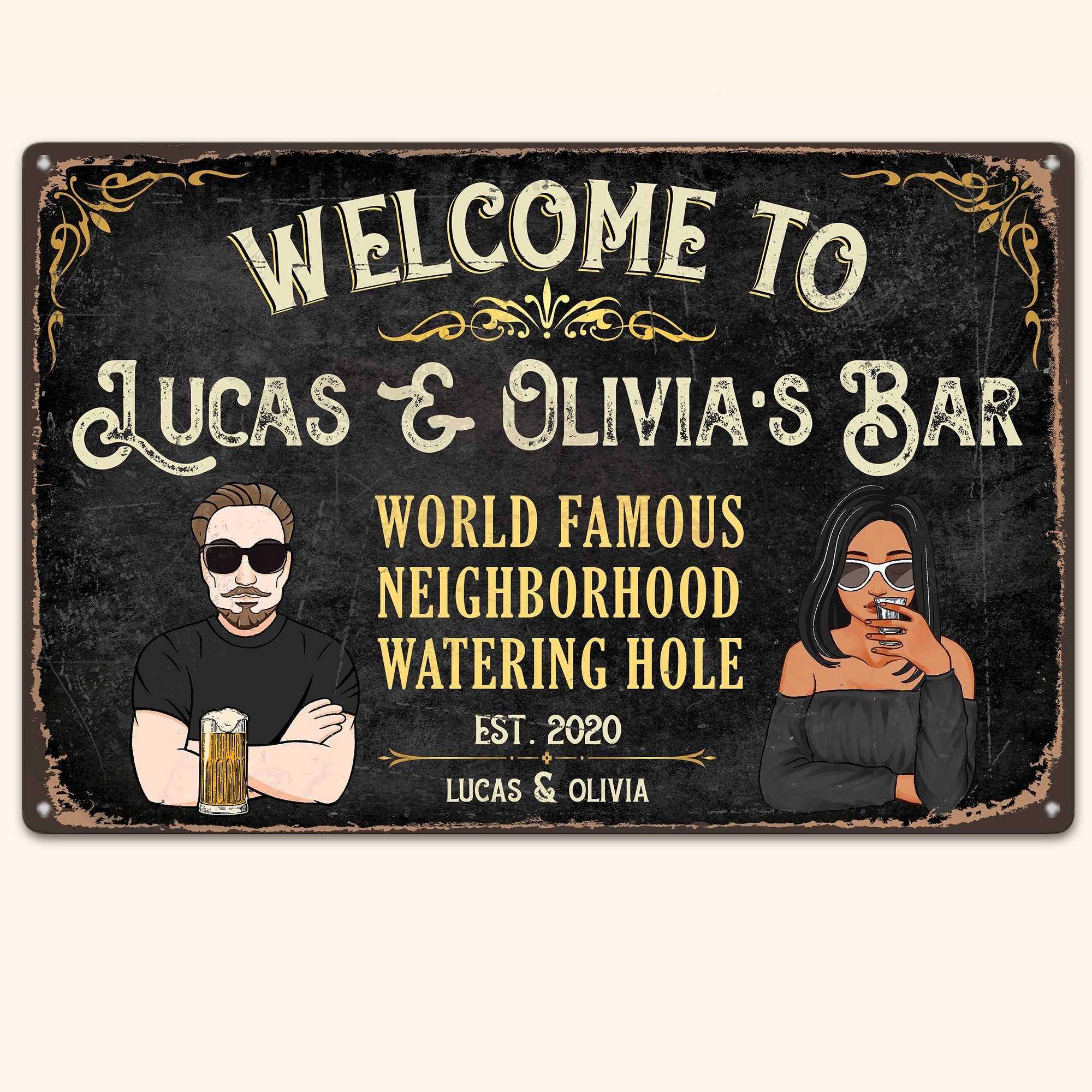 Welcome To Funny Bar Signs - Personalized Metal Sign