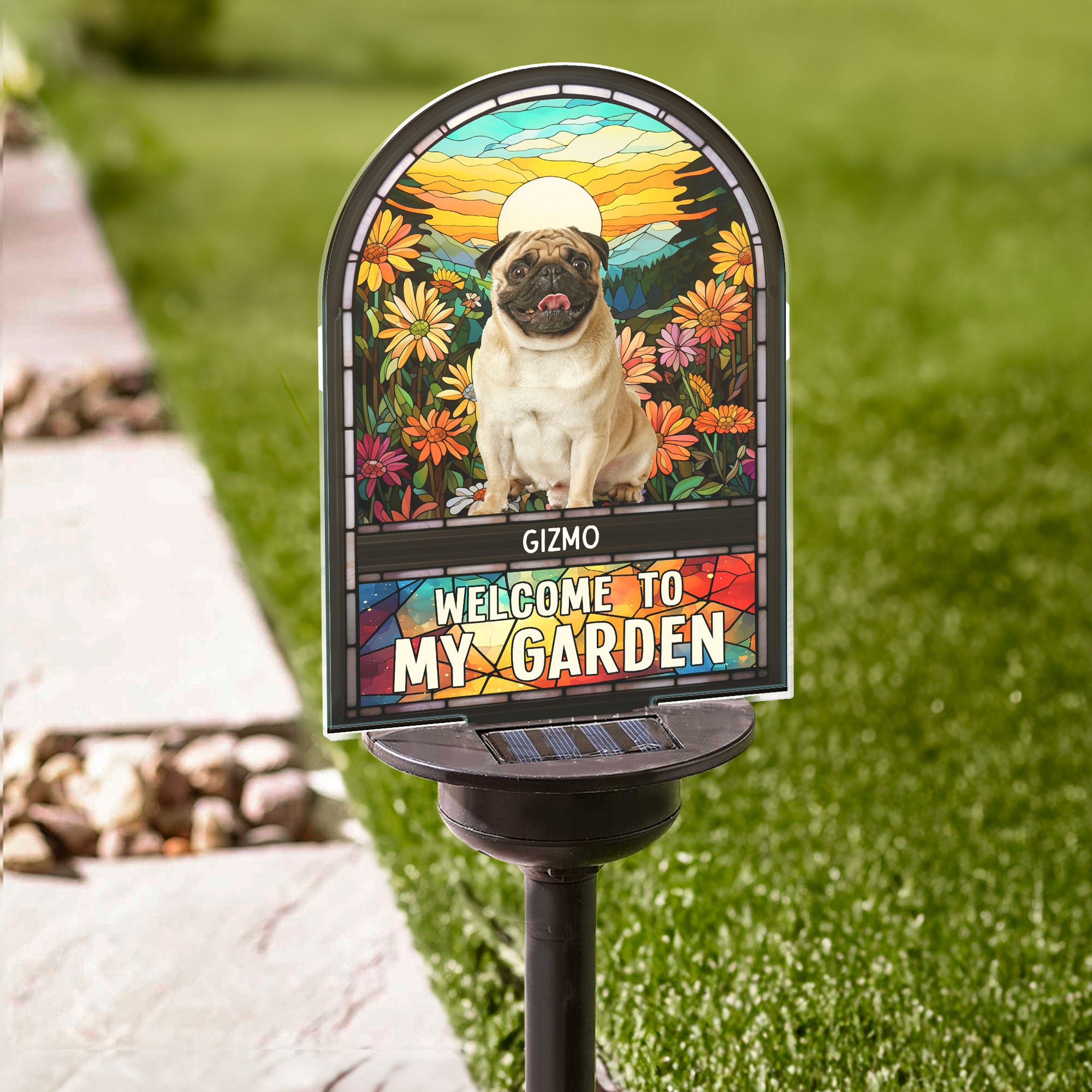 Welcome To My Garden - Personalized Photo Solar Light