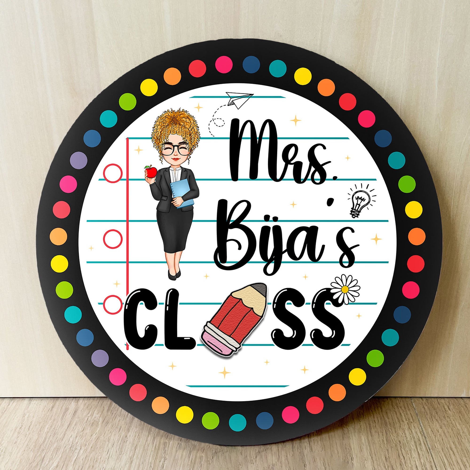 Welcome To Our Class - Personalized Wood Sign With 12 Interchangeable Pieces