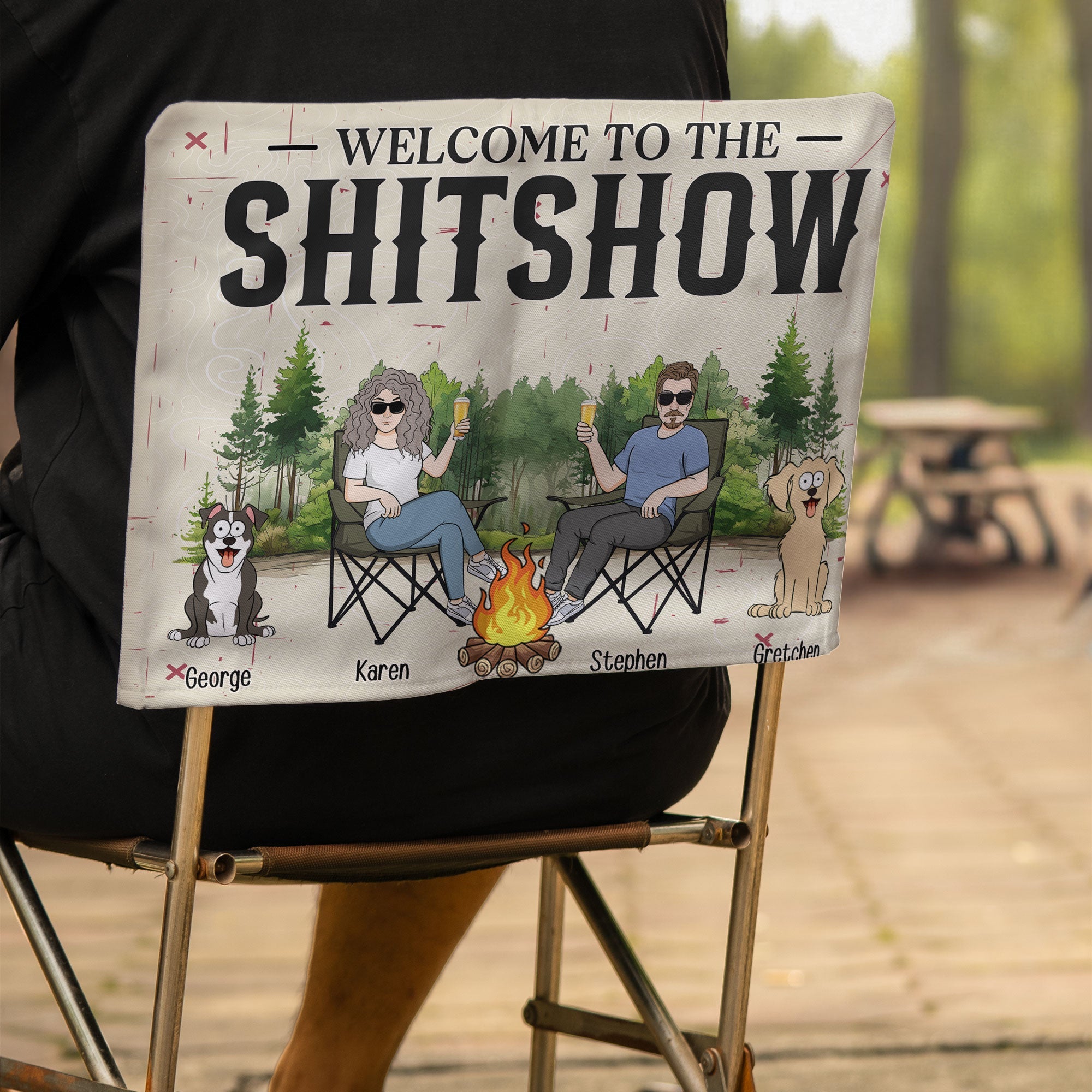 Welcome To The Shitshow - Personalized Folding Chair Cover