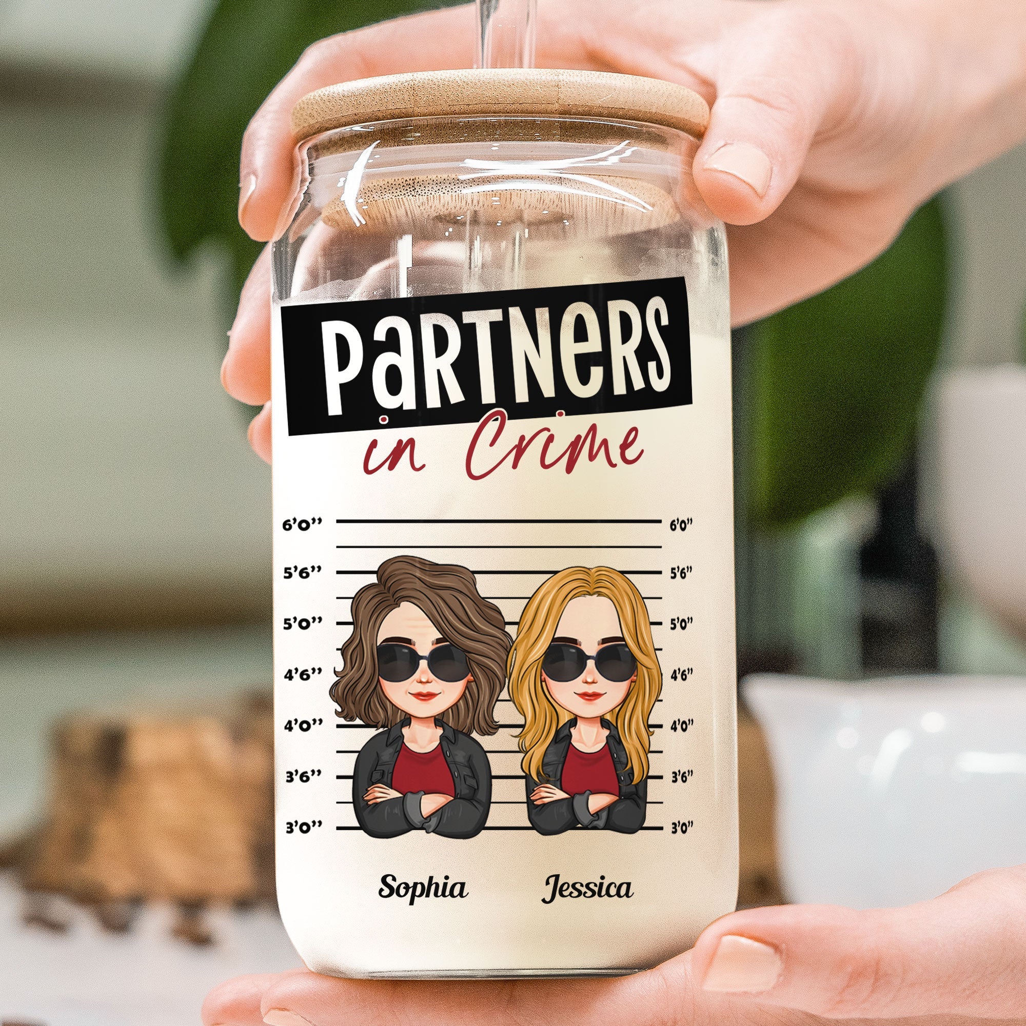 We're Trouble When We're Together - Personalized Clear Glass Cup