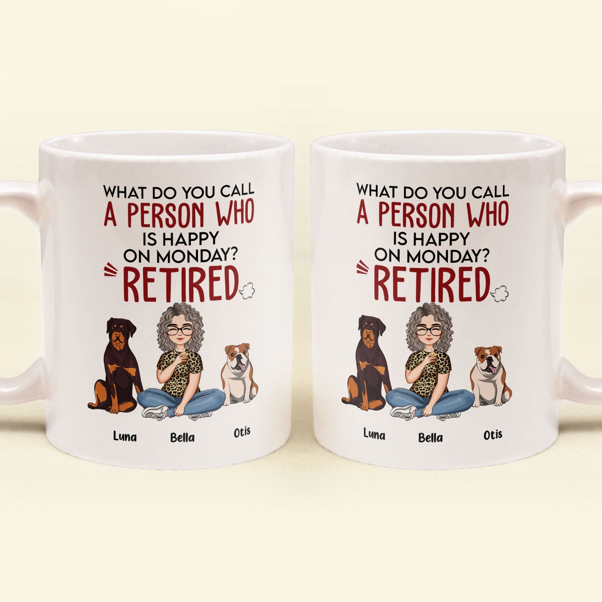 What Do You Call A Person Who Is Happy On Monday? Retired! - Personalized Mug