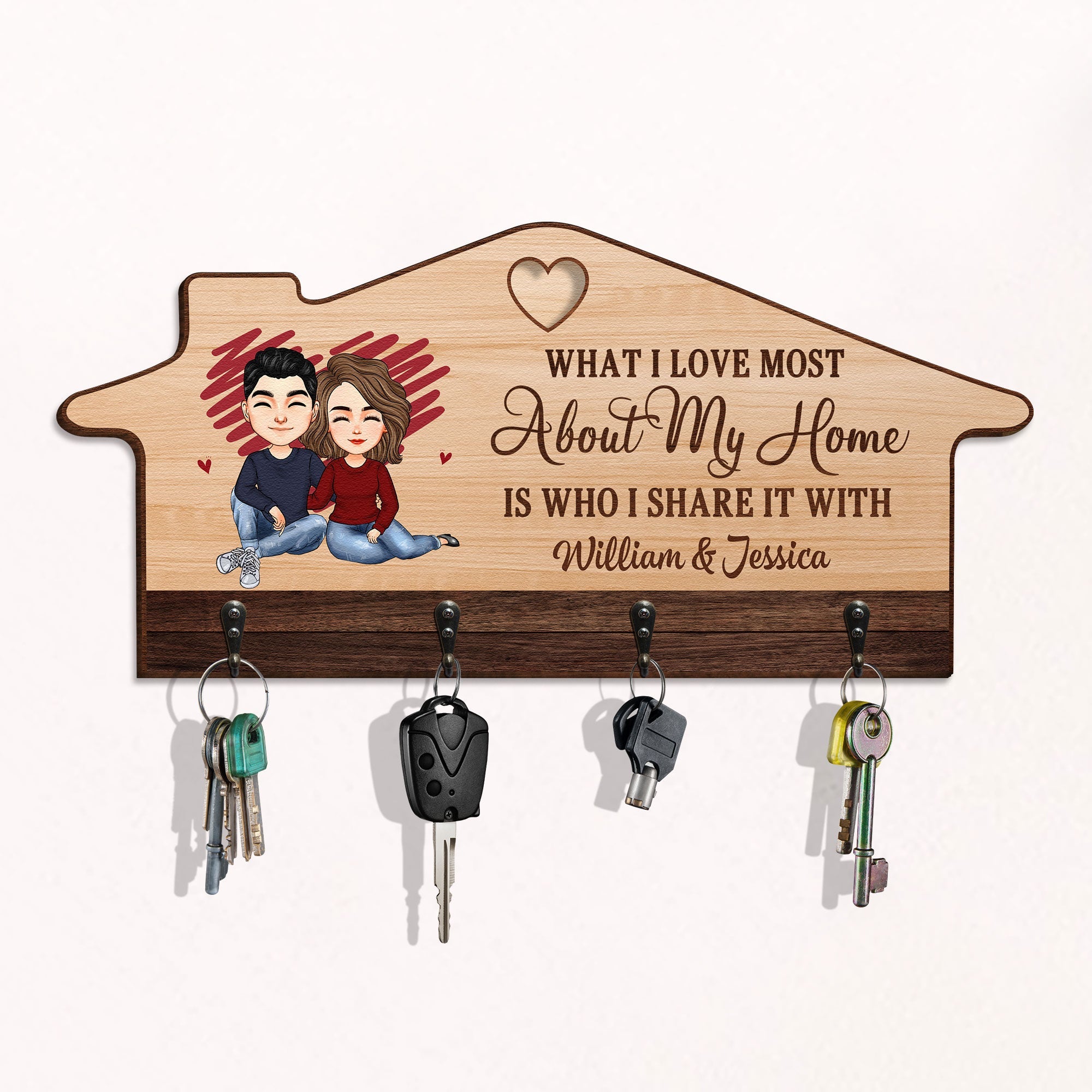 What I Love About My Home - Personalized Custom Key Holder