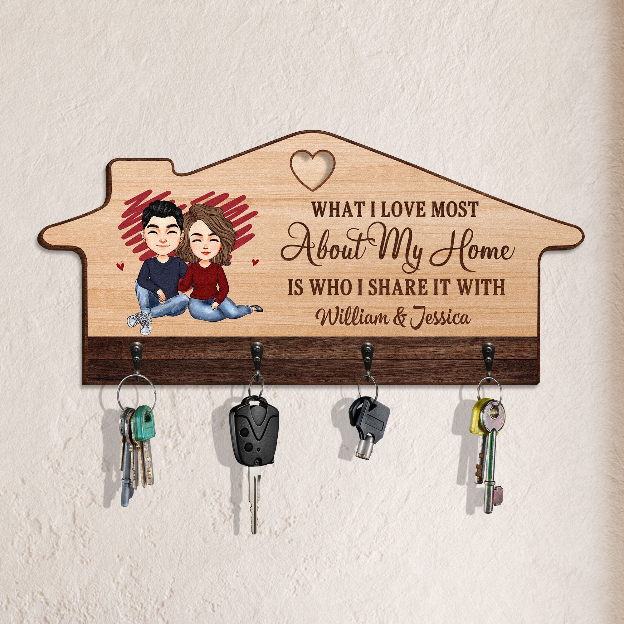 What I Love About My Home - Personalized Custom Key Holder