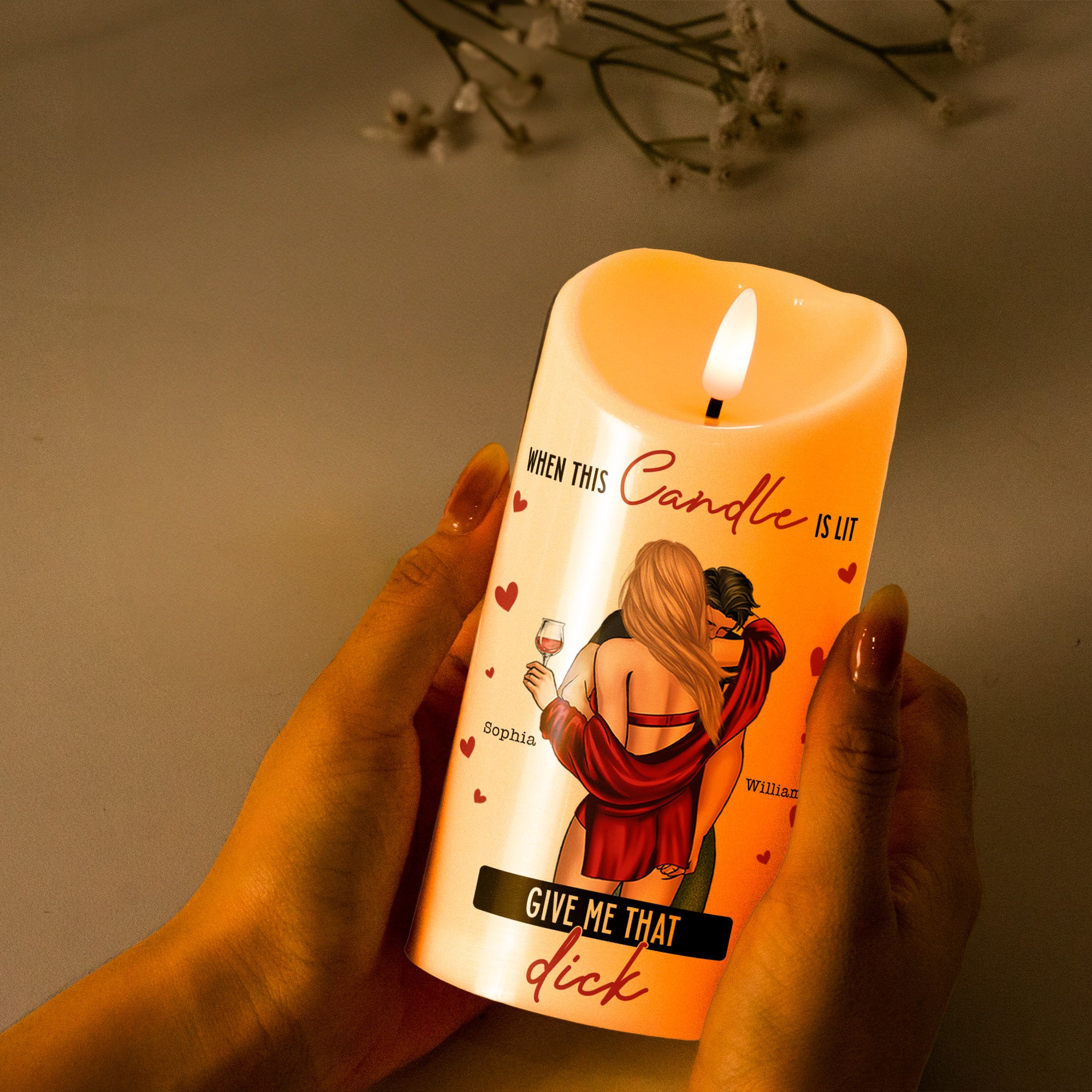 When This Candle Is Lit Give Me That D*ck - Personalized LED Candle