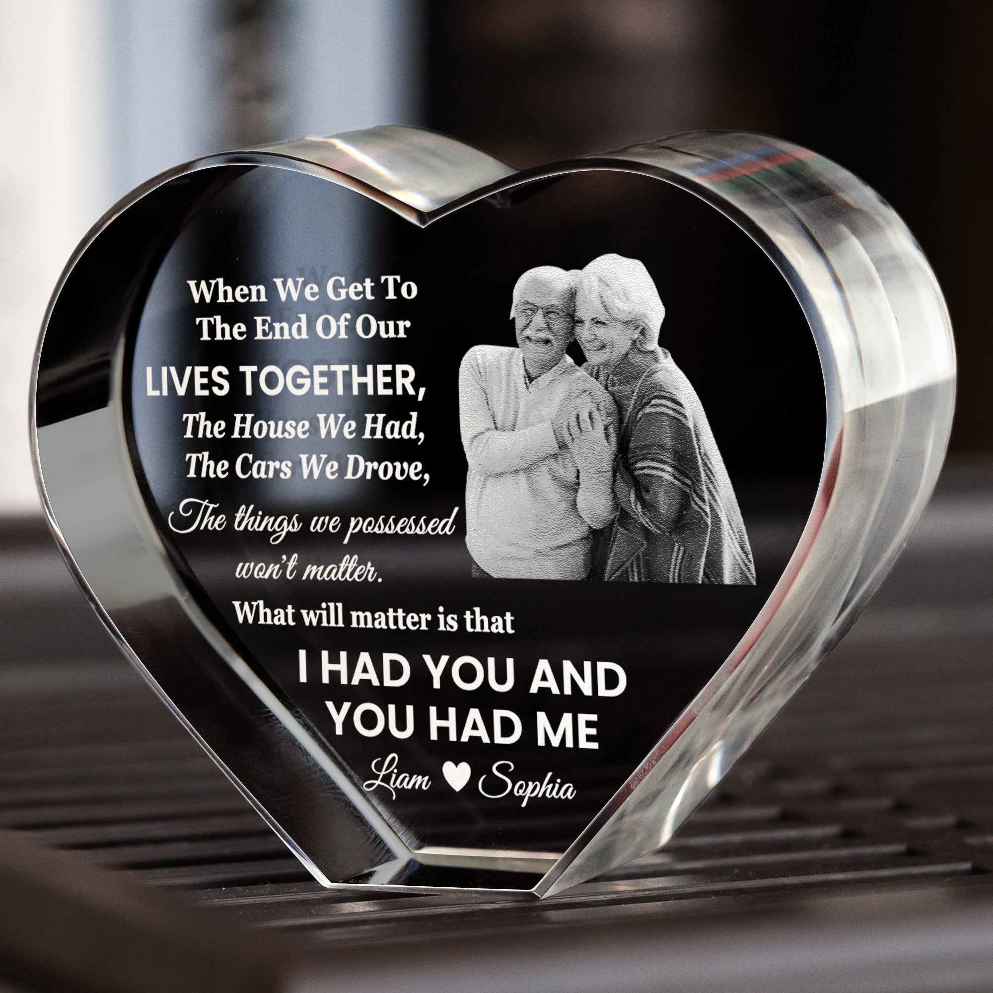 When We Get To The End Of Our Lives Together Gift For Couple - Custom 3D Crystal Photo