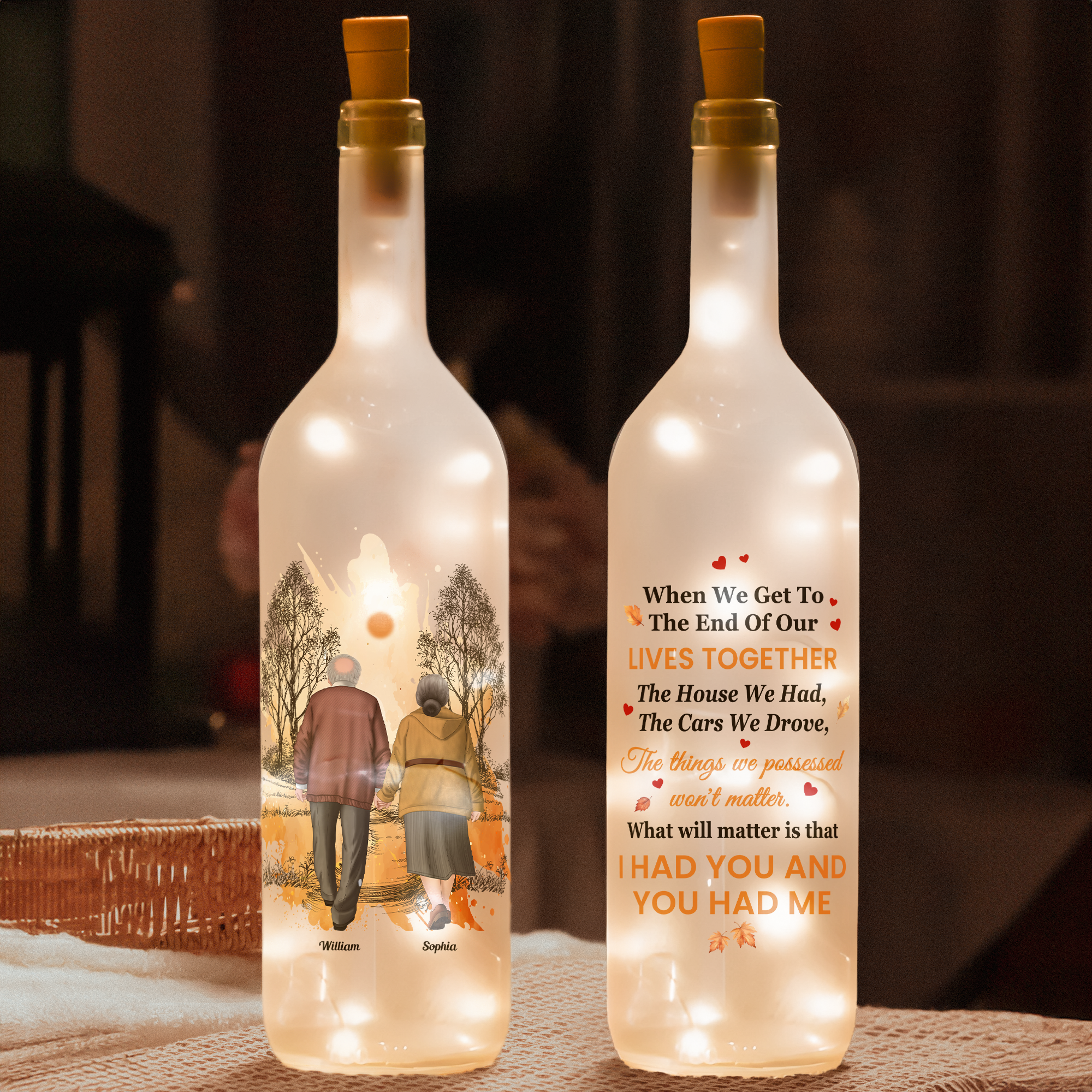 When We Get To The End Of Our Lives Together Gift For Couple - Personalized Bottle Lamp