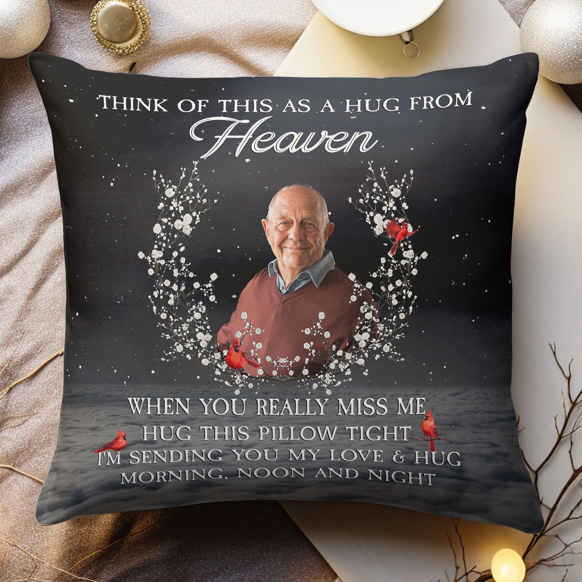 When You Miss Me Hug This Pillow - Personalized Photo Pillow (Insert Included)