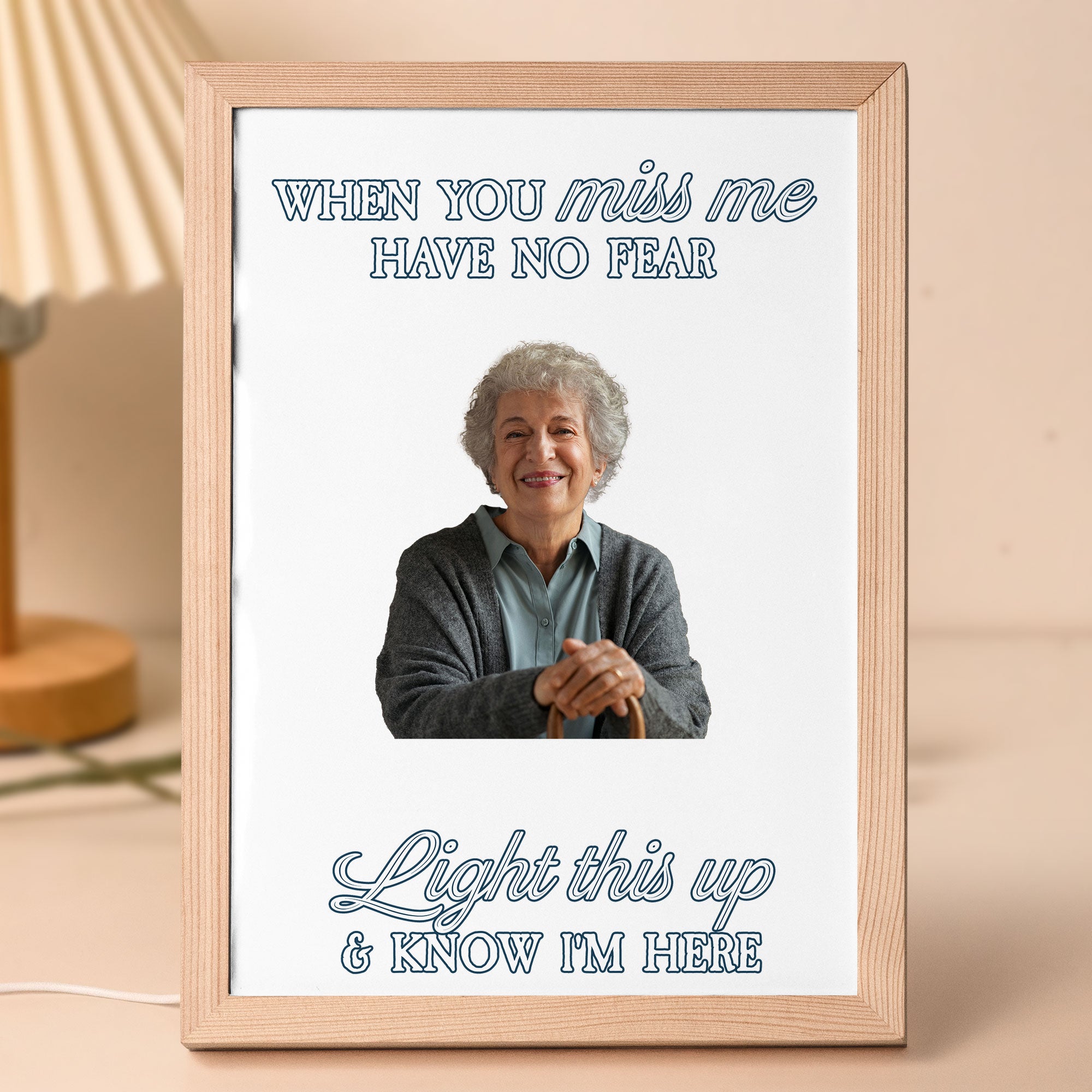 When You Miss Me Light This Up - Personalized Photo Light Up Picture Frame