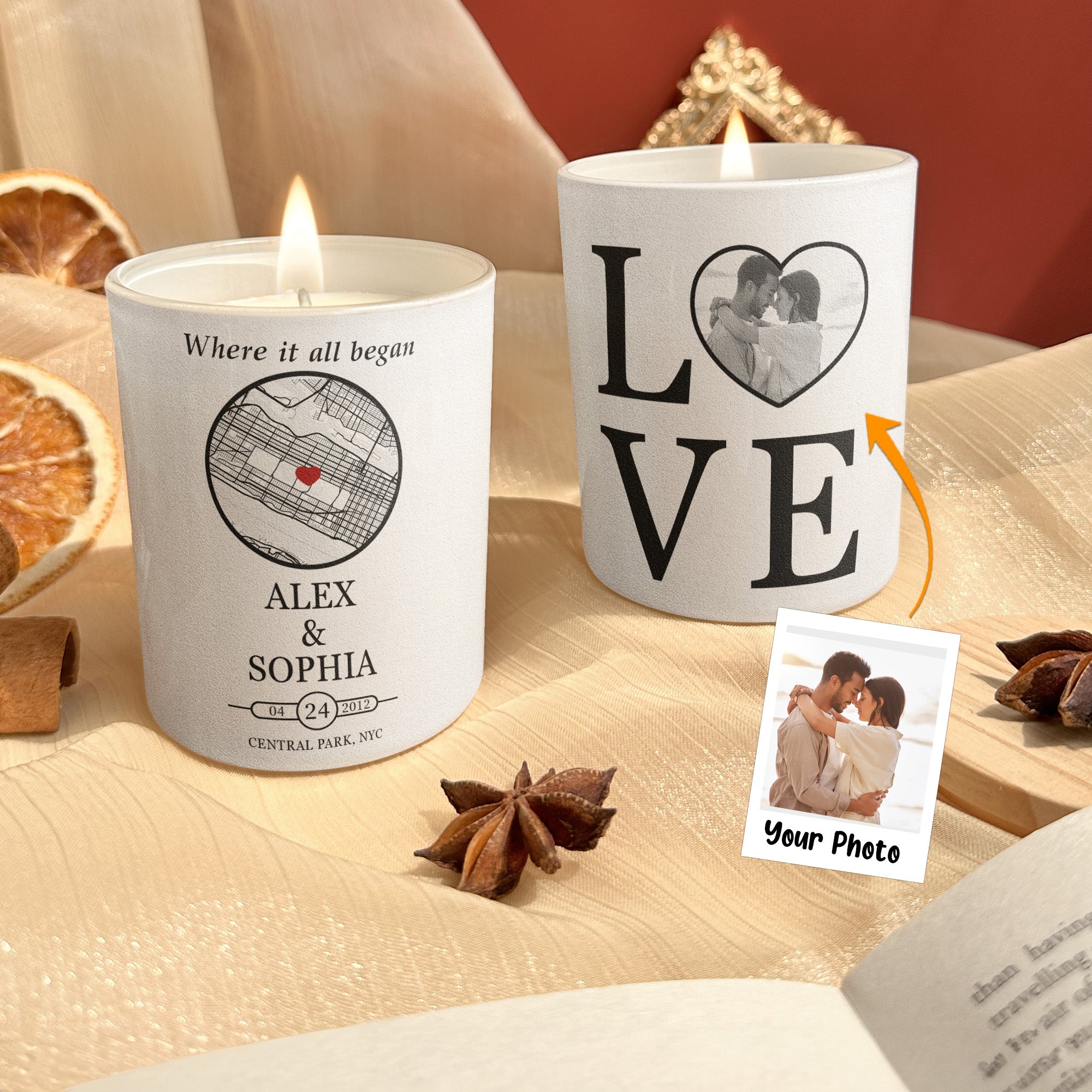 Where It All Began Anniversary Gifts - Personalized Photo Candle