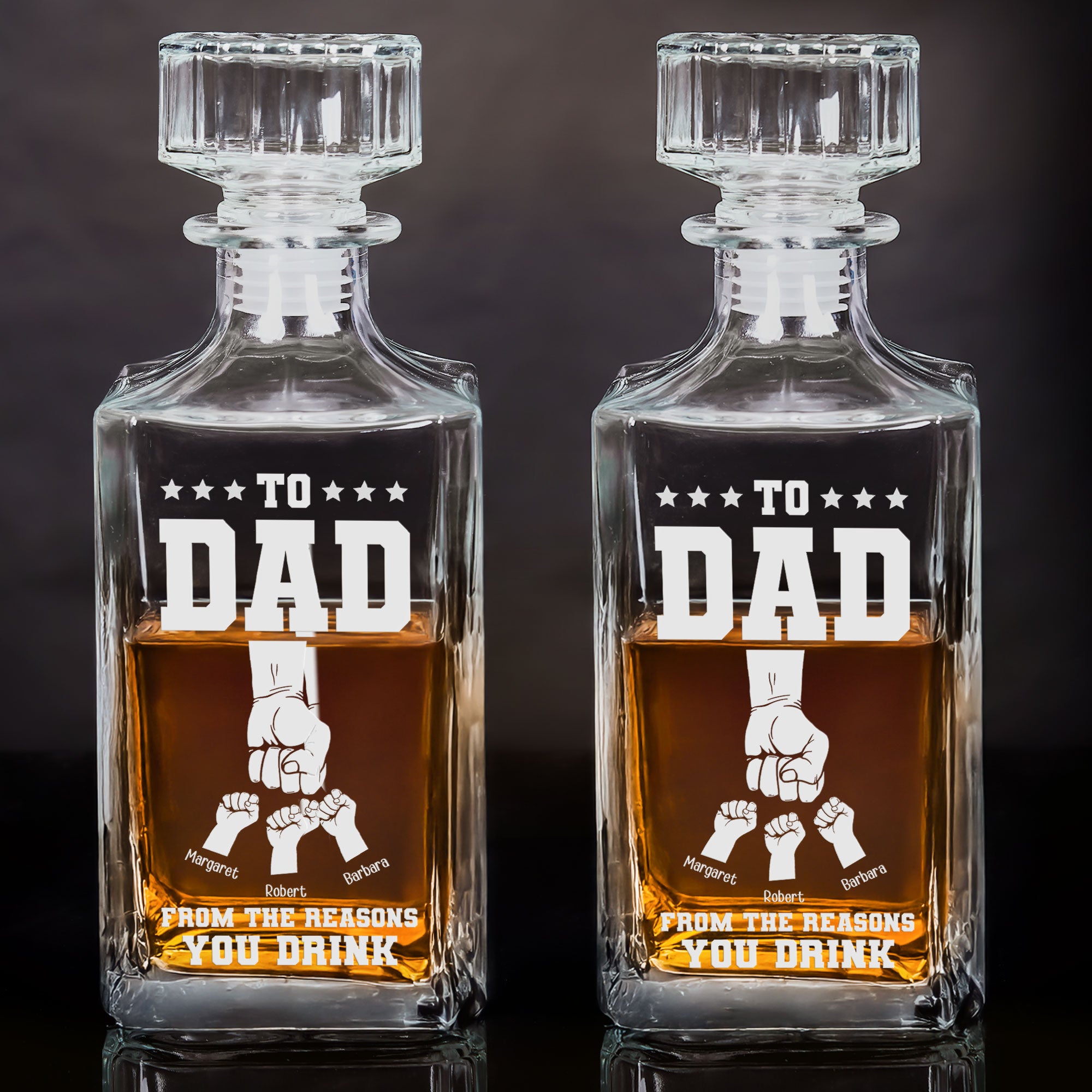 Whiskey Bottle Gift For Dad From Reasons You Drink - Custom Whiskey Bottle