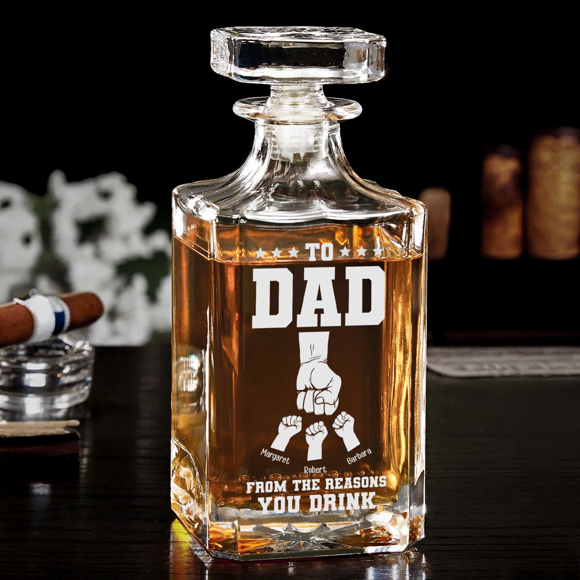 Whiskey Bottle Gift For Dad From Reasons You Drink - Custom Whiskey Bottle