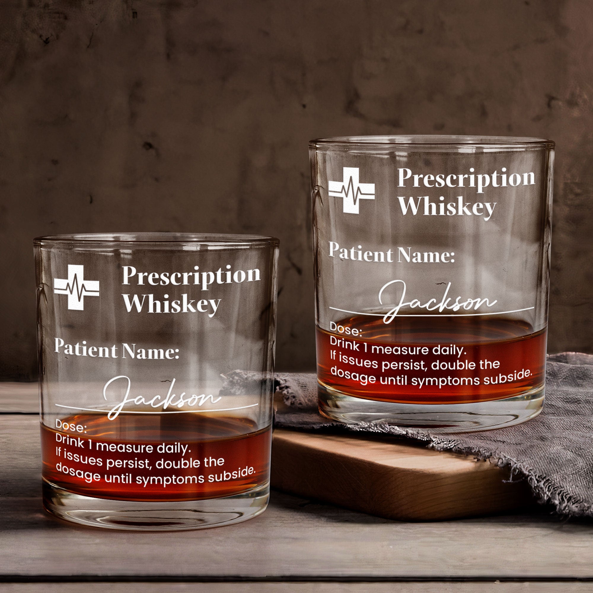 Whiskey Prescription - Personalized Whiskey Glass