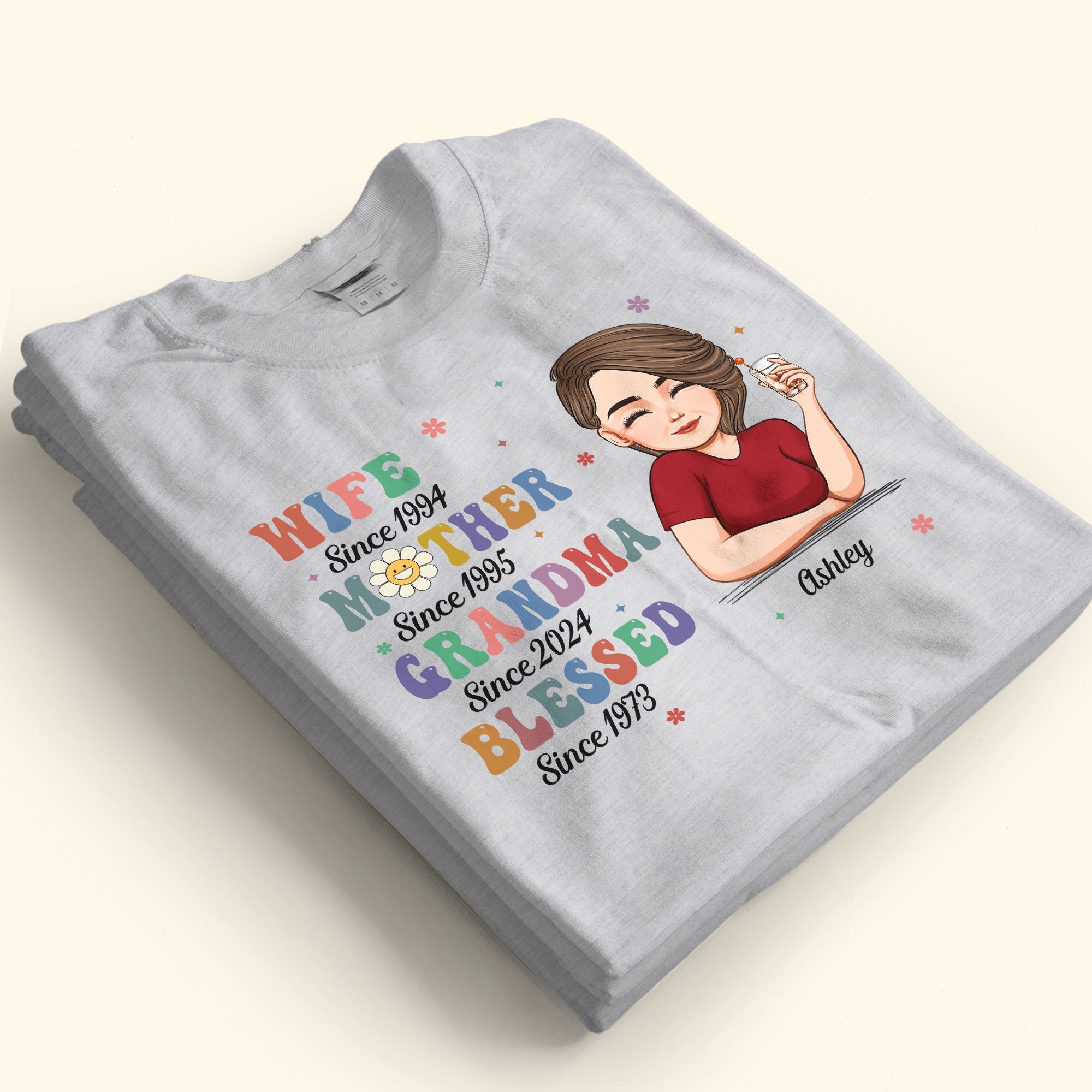 Wife Mother Grandma Blessed - Personalized Shirt