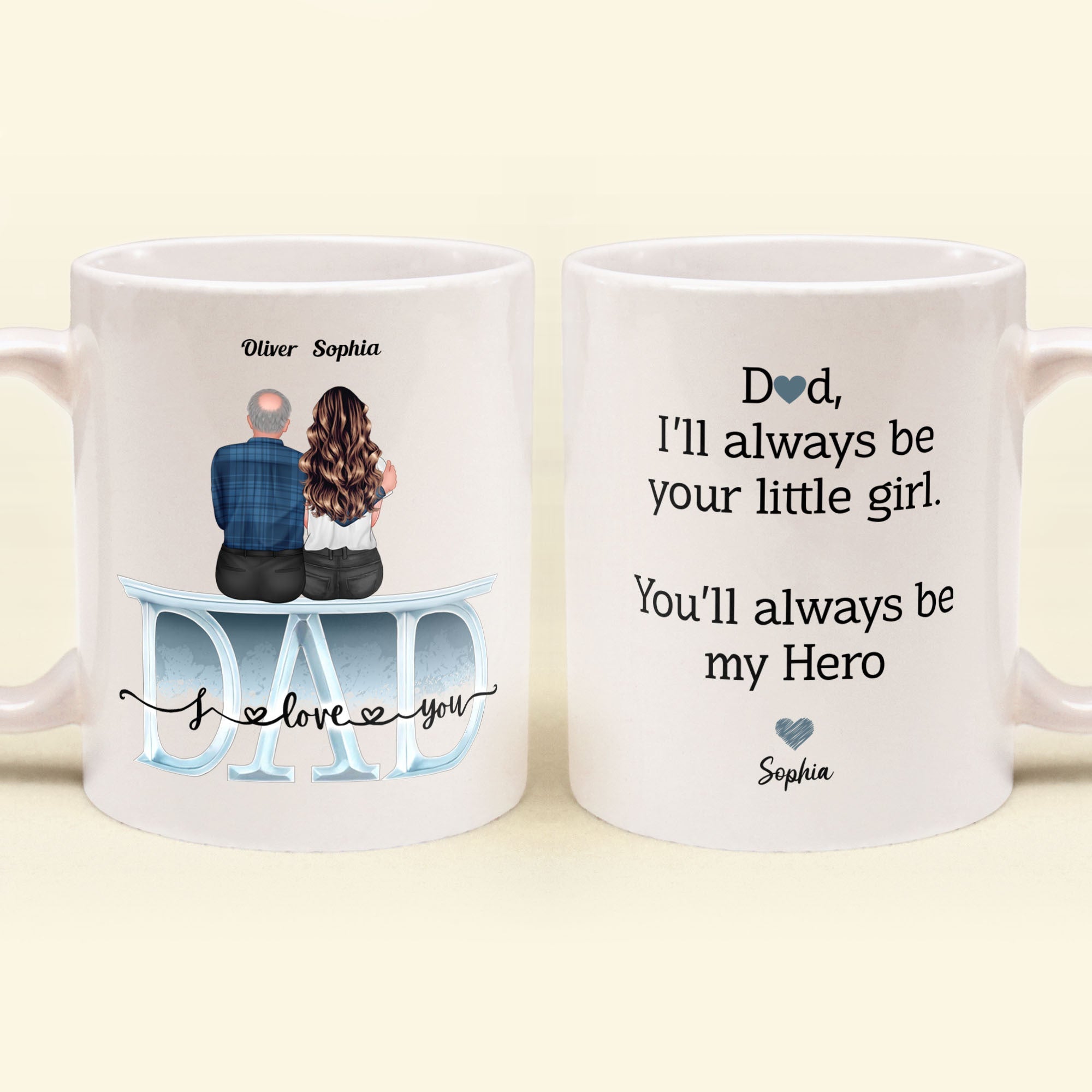 Will Always Be Your Little Girl Little Boy - Personalized Mug - Birthday Gift Father's Day Gift For Dad, Step Dad, Grandpa - Gift From Sons, Daughters, Grandkids