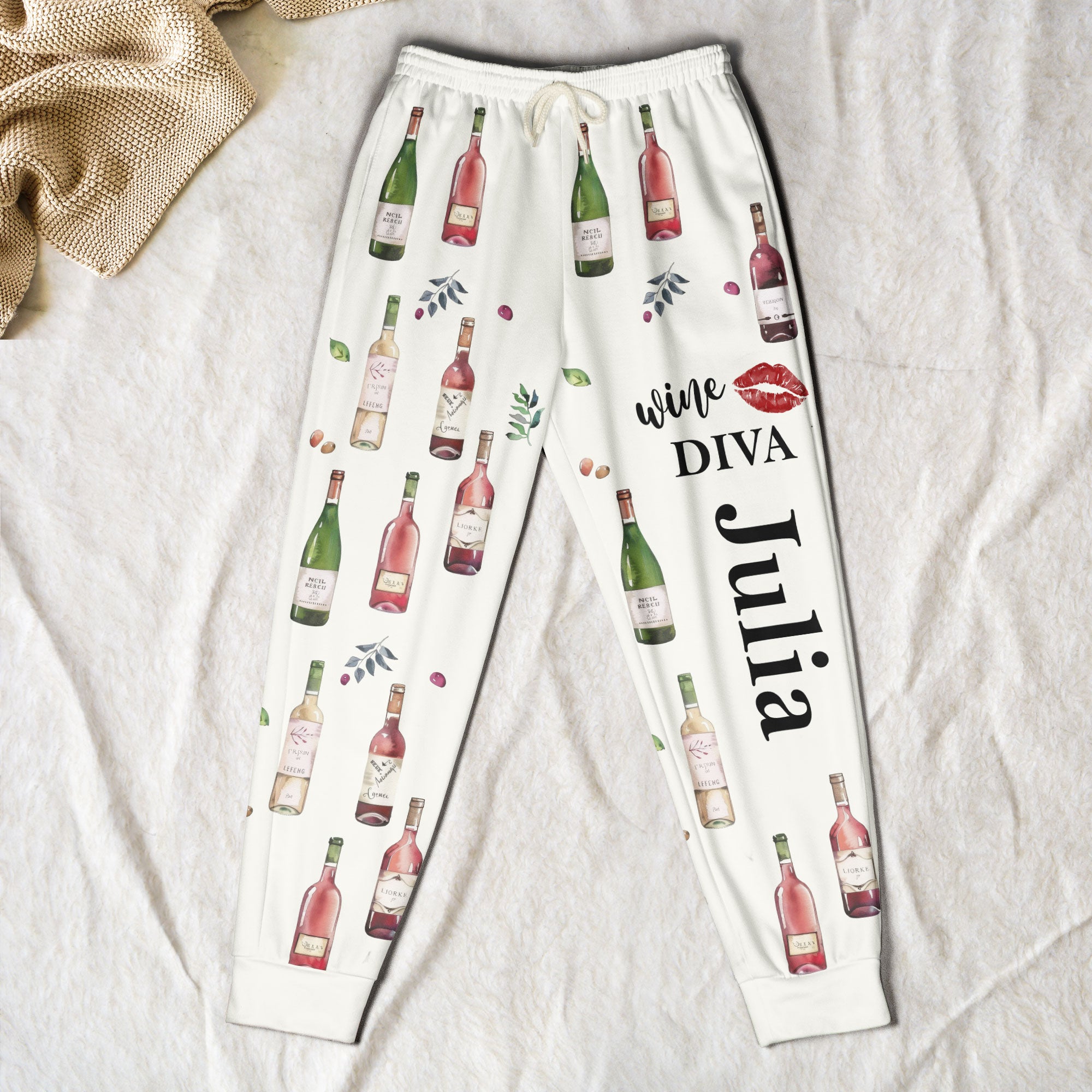 Wine Bottle, Wine Diva - Personalized Sweatpants