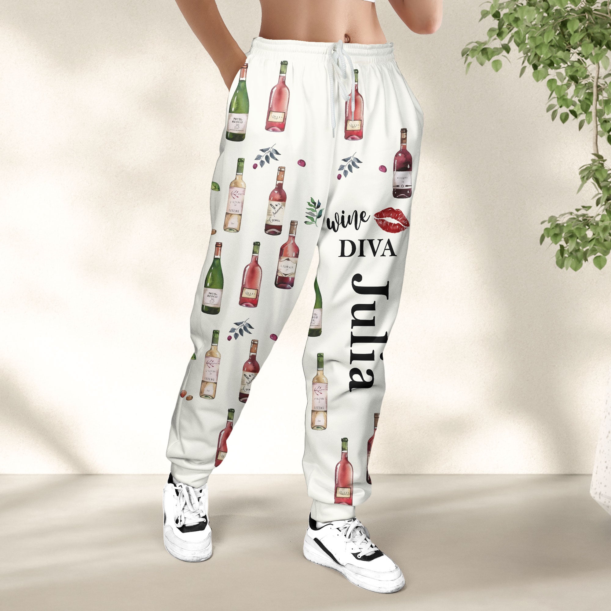 Wine Bottle, Wine Diva - Personalized Sweatpants