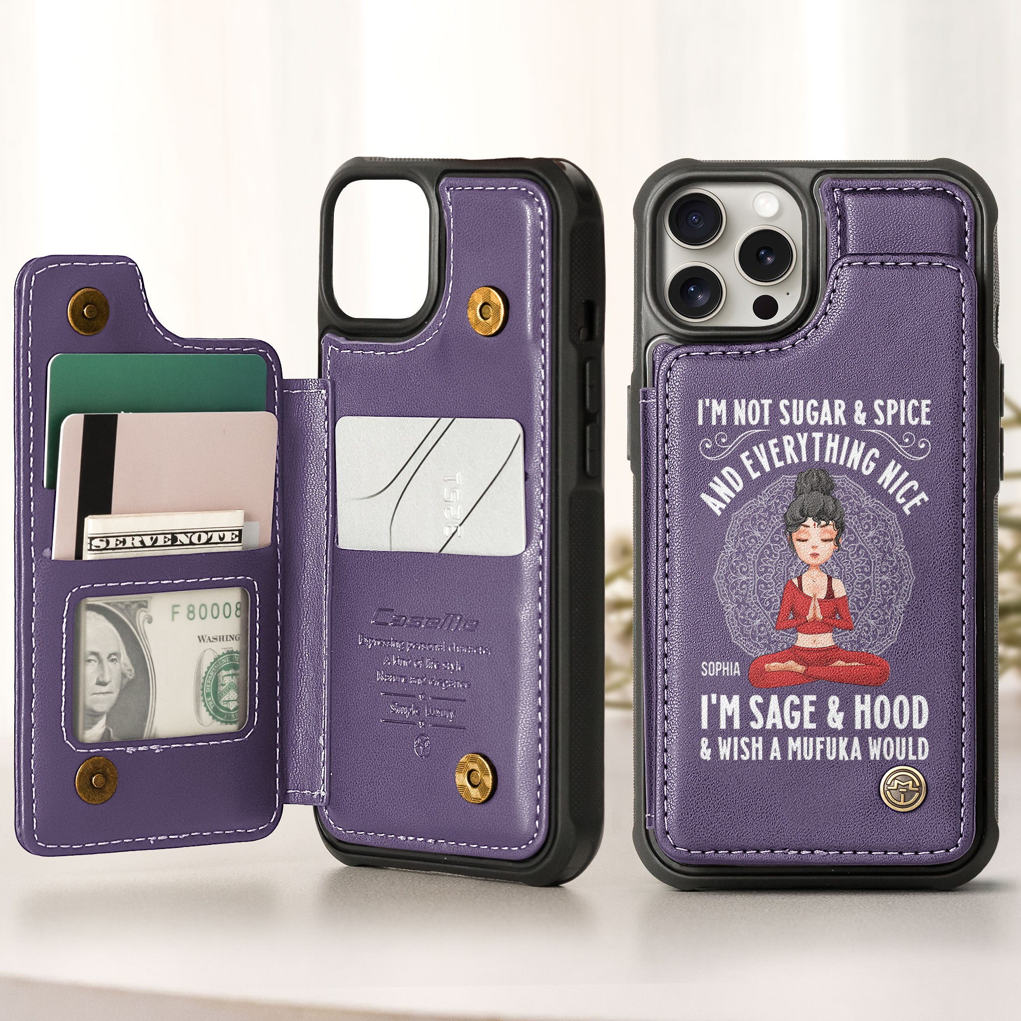 Wish A Mufuka Would - Personalized Leather Flip Wallet Phone Case