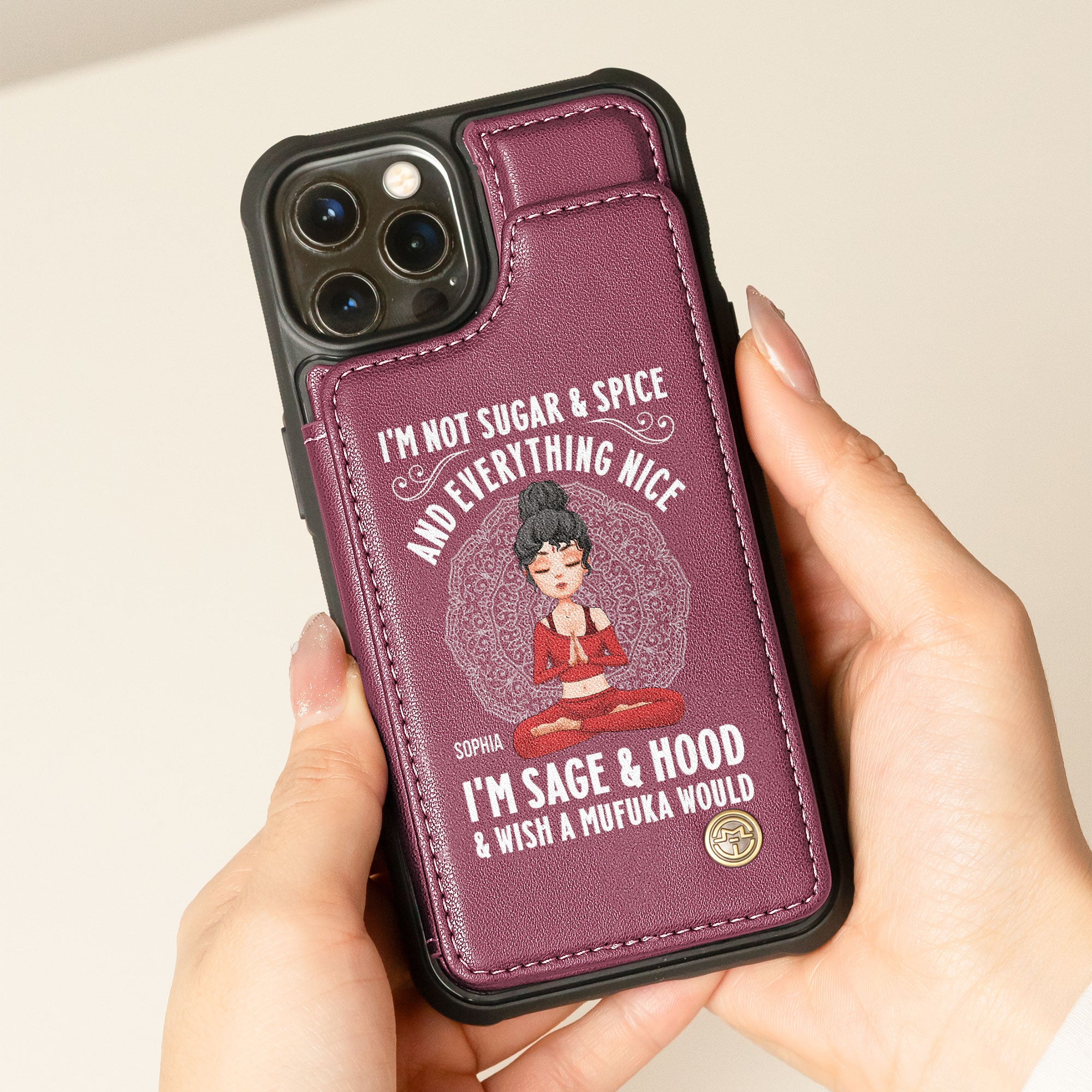 Wish A Mufuka Would - Personalized Leather Flip Wallet Phone Case