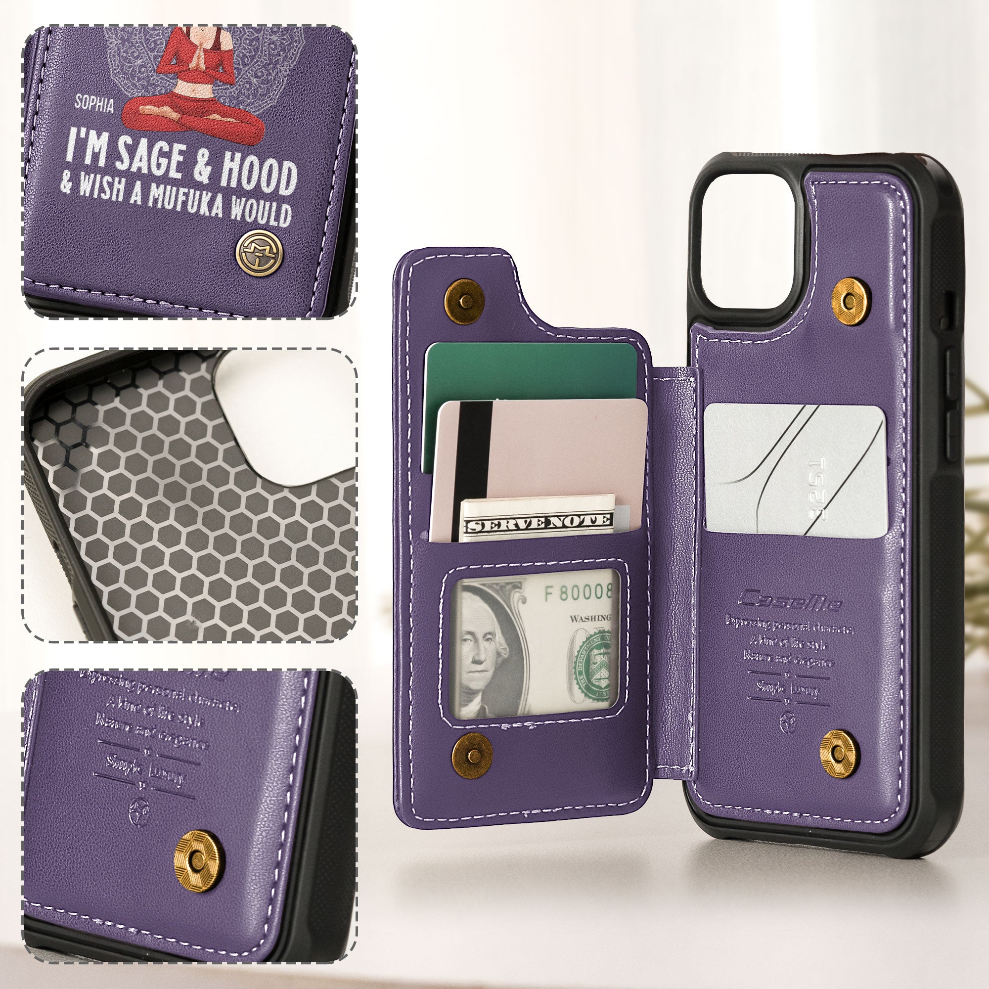 Wish A Mufuka Would - Personalized Leather Flip Wallet Phone Case